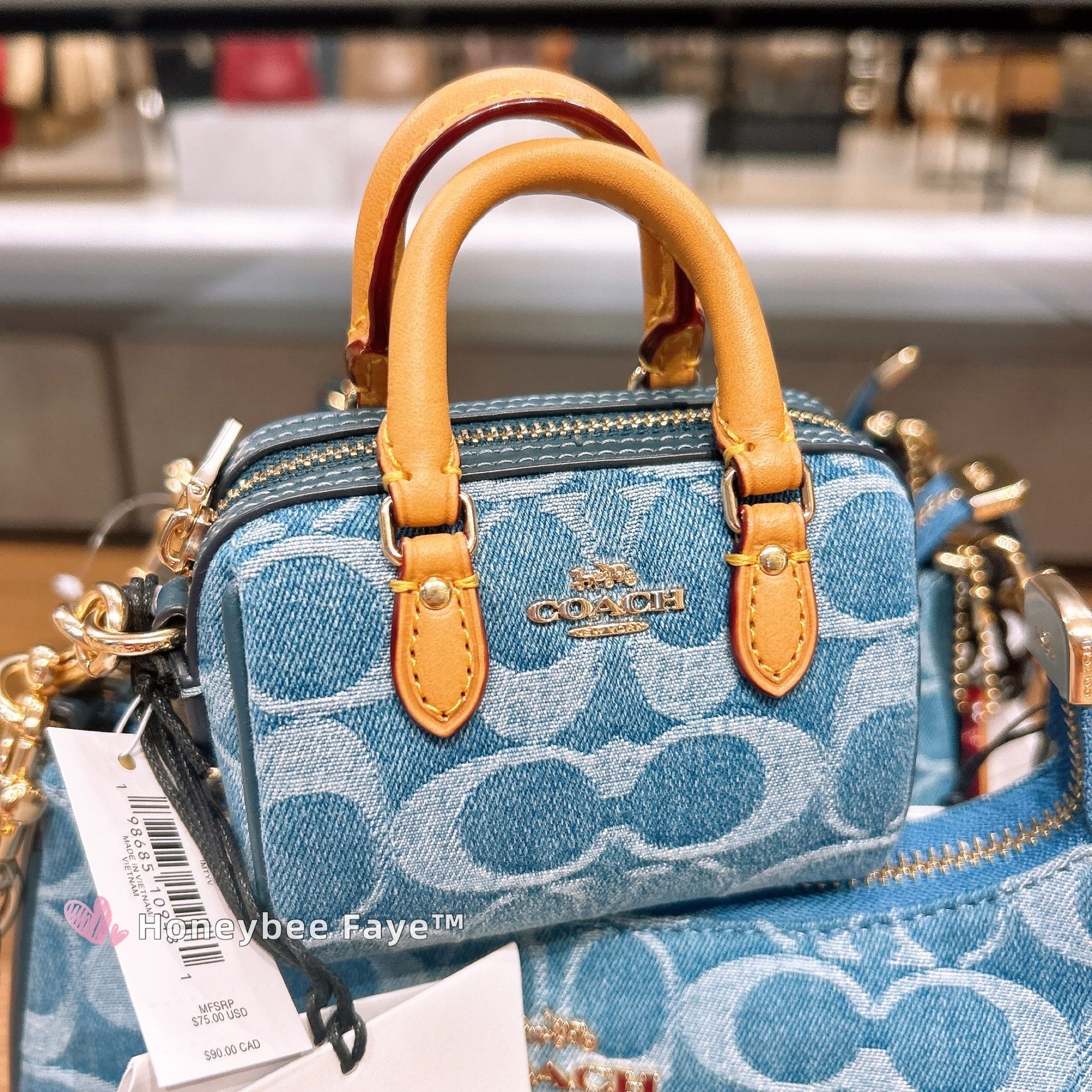 Coach Mini Rowan Bag Charm In Signature Denim CDB20 Size ONE SIZE - 1 Thumbnail