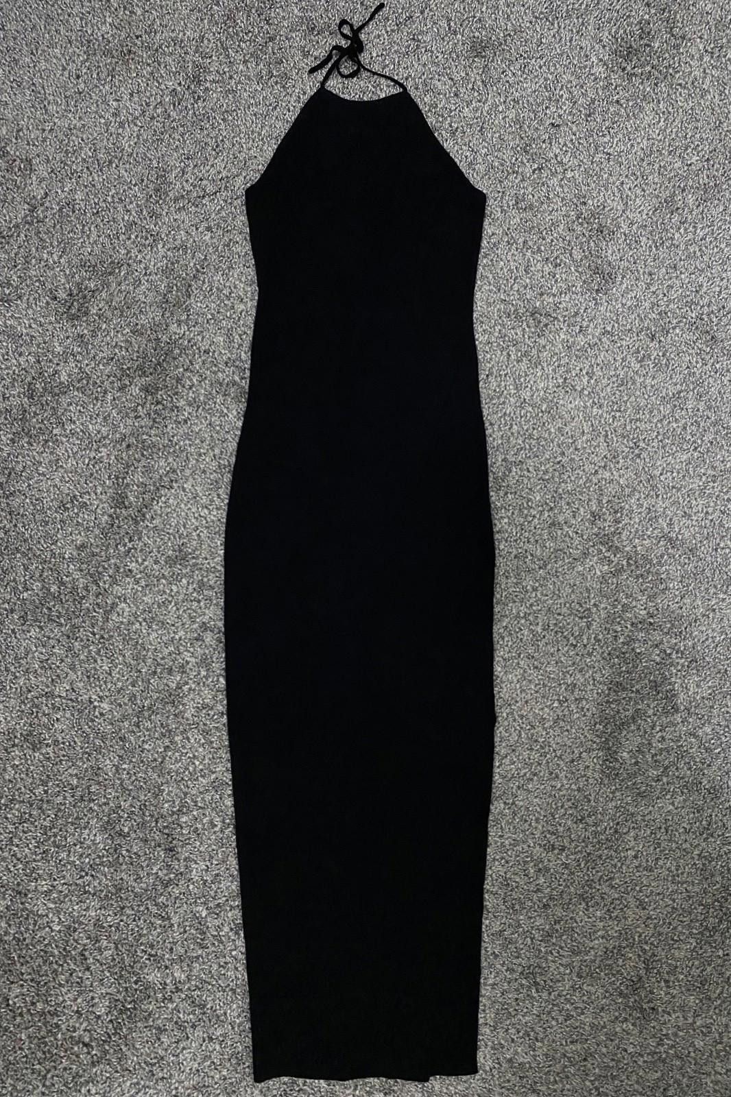Asos ASOS Halter Maxi Dress with Side Slit in Black (SMALL) Size S / US 4 / IT 40 - 5 Thumbnail