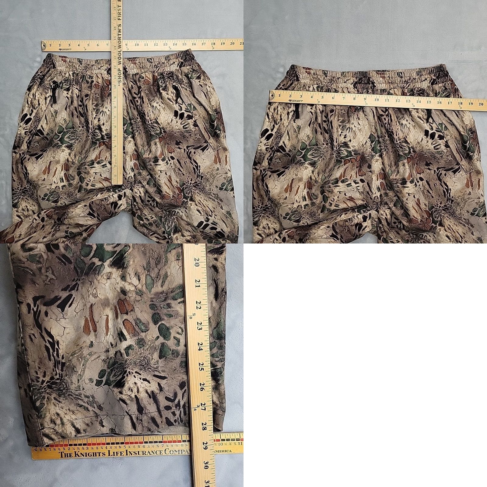 Vintage Prym1 Camo Pants Mens XL Brown Camouflaged Lined Elastic Waist Hunting Outdoors Size US 36 / EU 52 - 8 Thumbnail