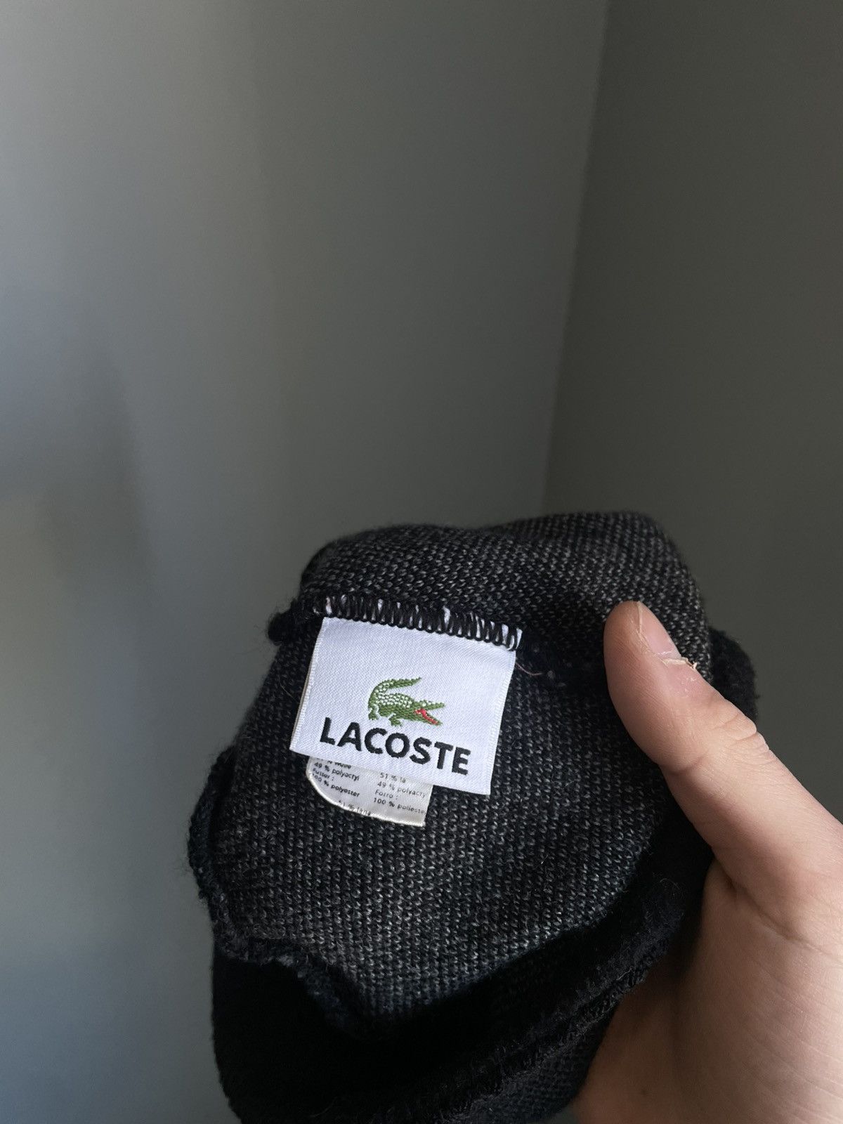 Lacoste × Vintage Vintage Lacoste Big Logo Y2K Beanie Hat Size ONE SIZE - 7 Thumbnail