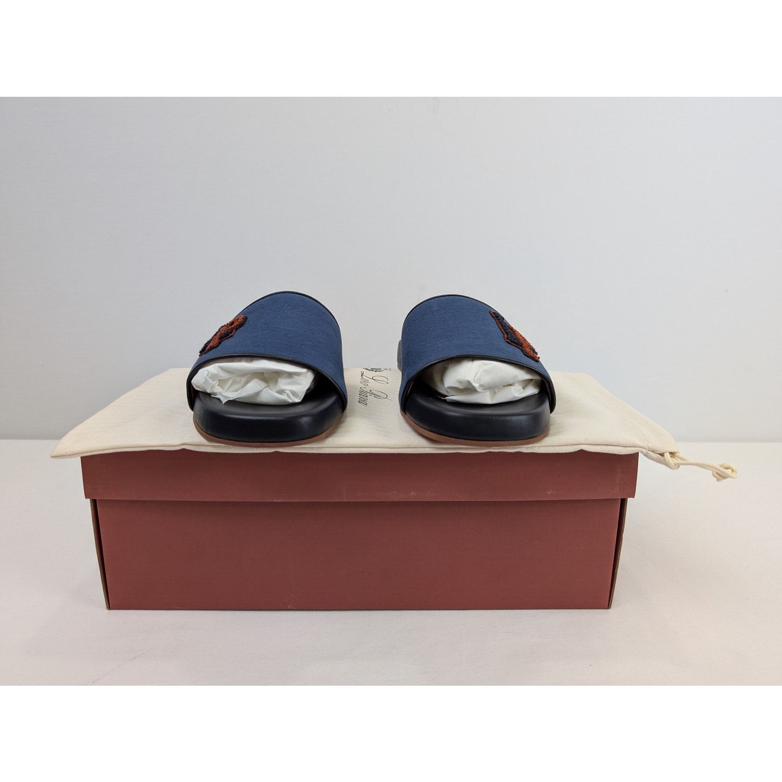 Loro Piana o1rshd1 Sea-Slide LP College Walk New York Dy in Blue/Black Size US 12 / EU 45 - 17 Thumbnail