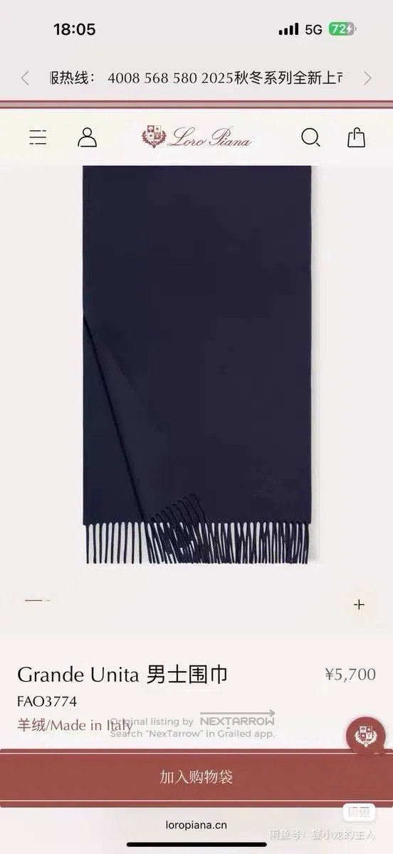Loro Piana Loro Piana Blue Full Cashmere Fringe Scarf, Unisex Size ONE SIZE - 4 Thumbnail