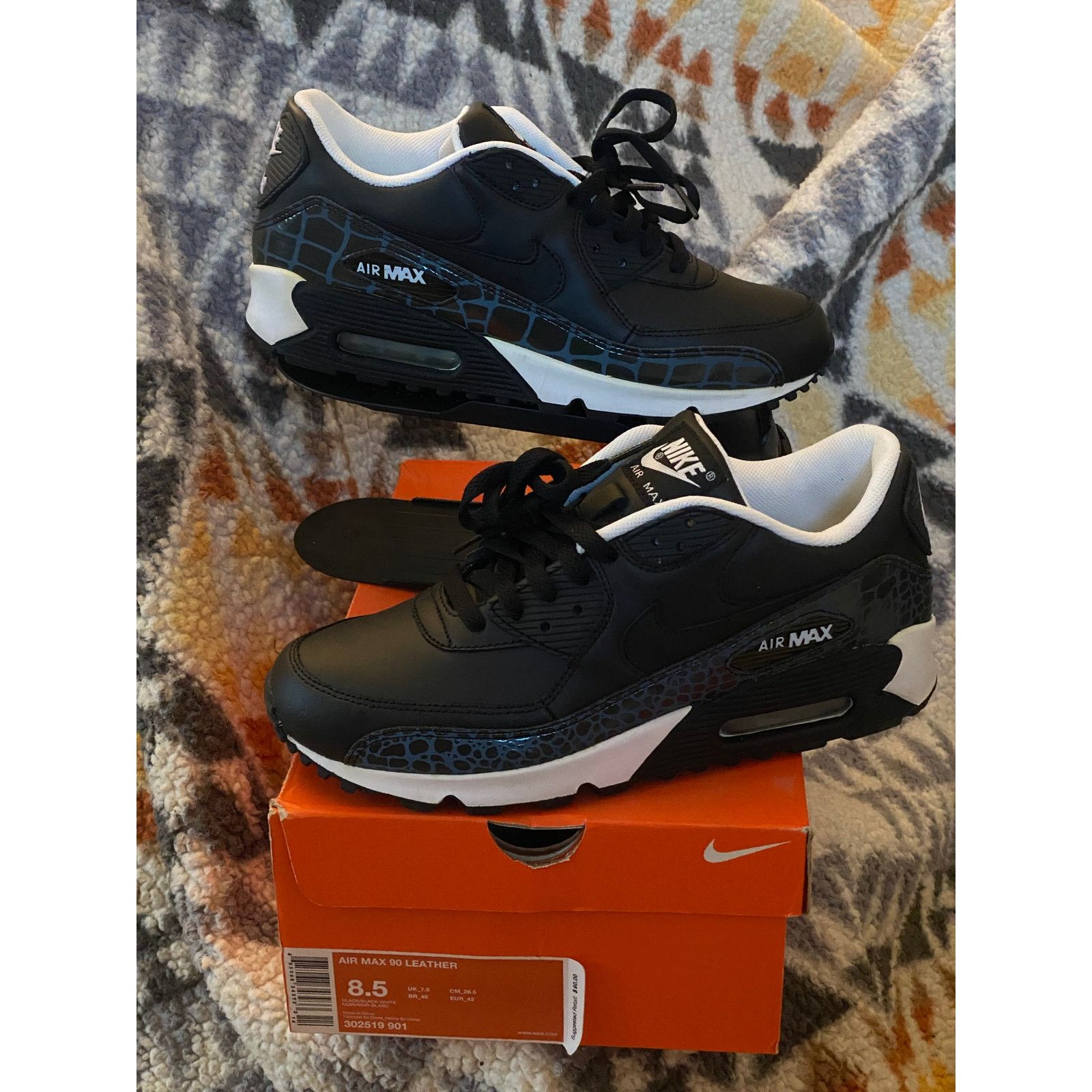 Nike Air Max 90 Leather 'Reflector Croc' m8.5 w10 Size US 8 / EU 41 - 1 Thumbnail