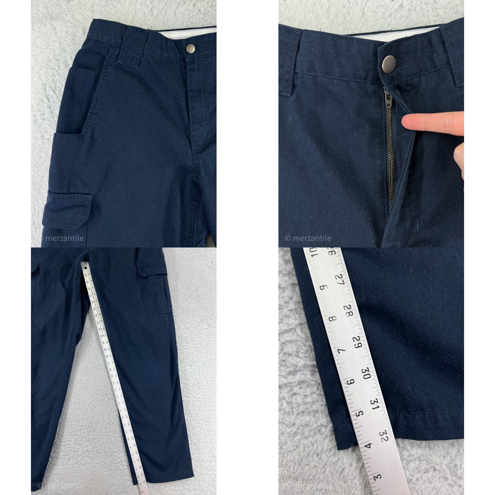 Vintage WearGuard Pants Men 34x34 Blue Cargo Uniform Work Polyester Blend Canvas EMT Trades Size US 34 / EU 50 - 8 Thumbnail