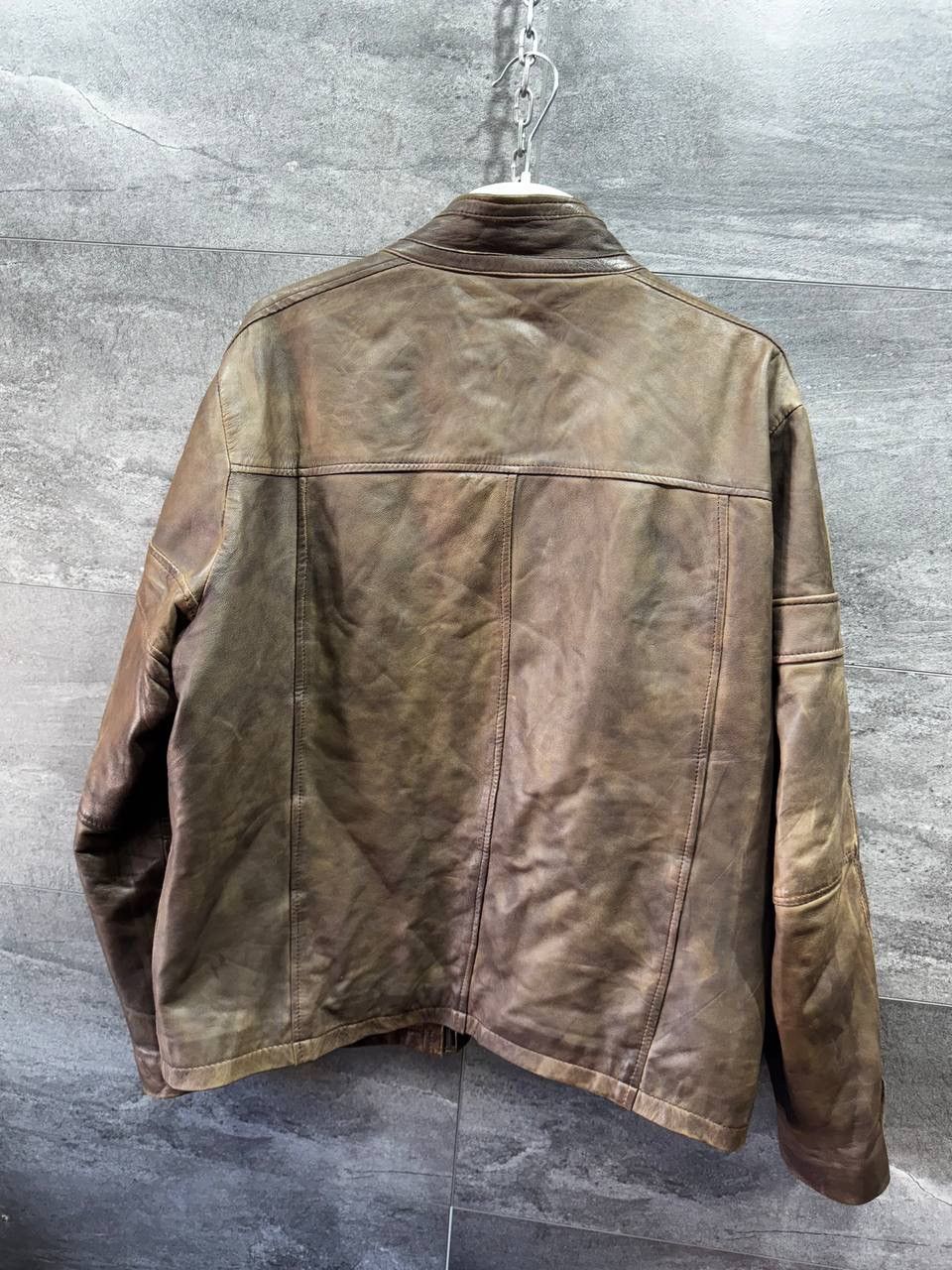 Genuine Leather Aviatrix Vintage Men's Brown Leather Bomber Biker Jacket Size US XXL / EU 58 / 5 - 23 Thumbnail