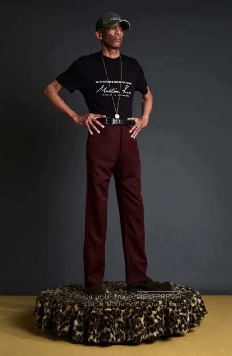 Martine Rose Martine Rose Wine-red flip-edged trousers, boots and trous Size US 34 / EU 50 - 5 Thumbnail
