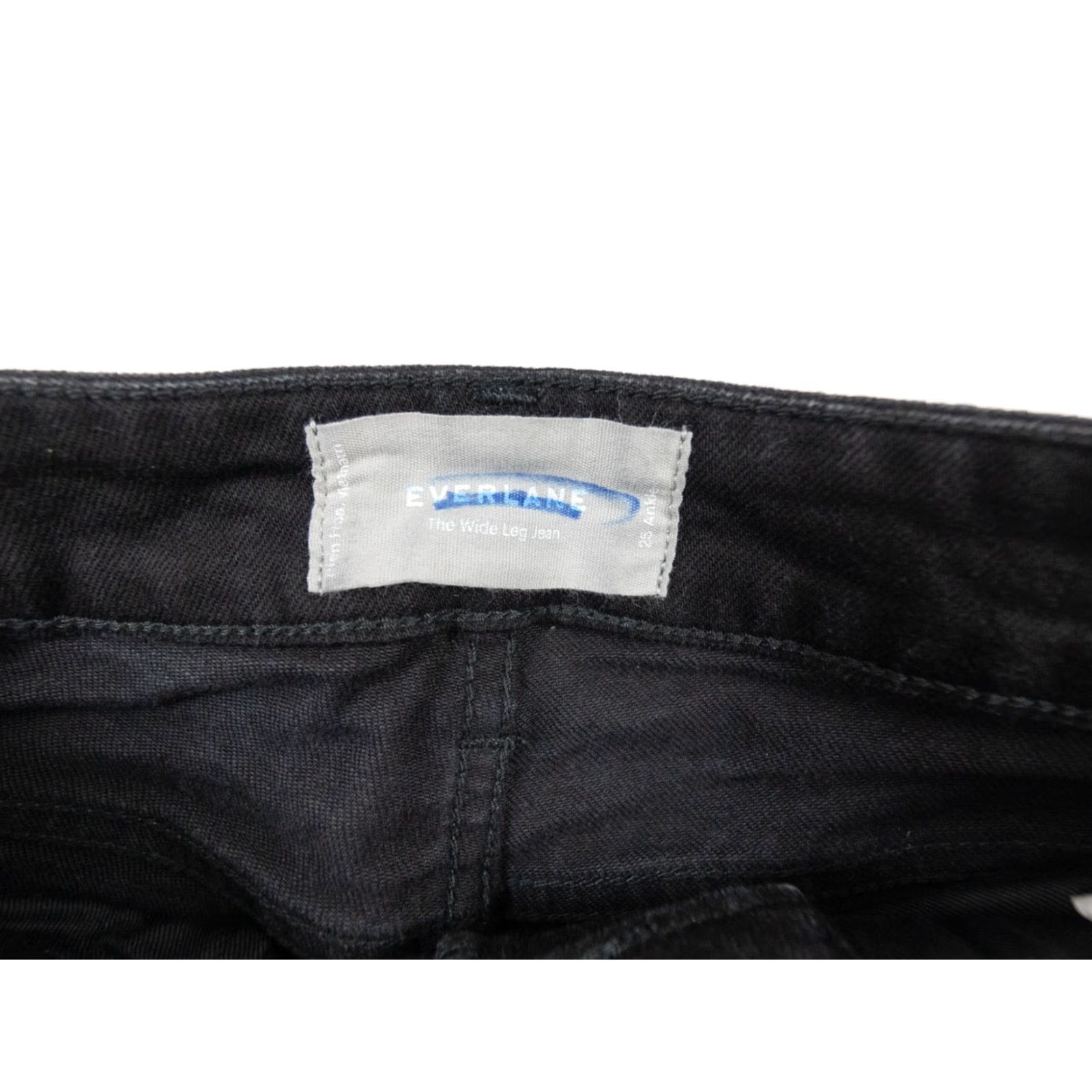 Everlane Everlane Jeans Women The Wide Leg Ankle 25 Black Cotton Denim Button Fly 5-Pocket Mens Womens Boys Girls Size 42" / US 20 - 4 Thumbnail