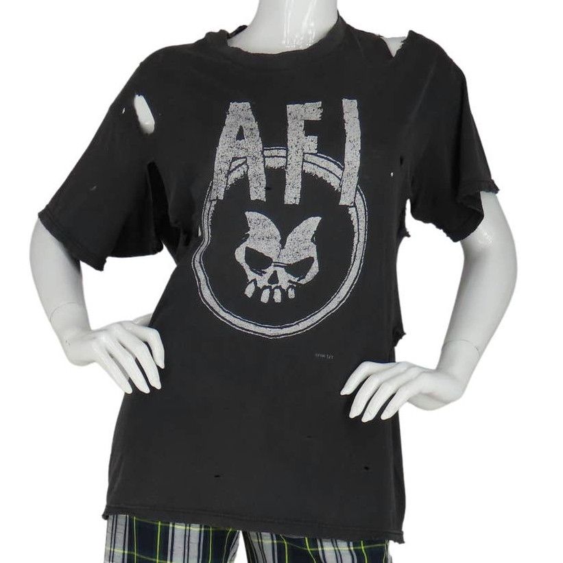 image of 90's Vintage Afi I Hate Punk Rock Hardcore Metal T Shirt in Black, Men's (Size XS)