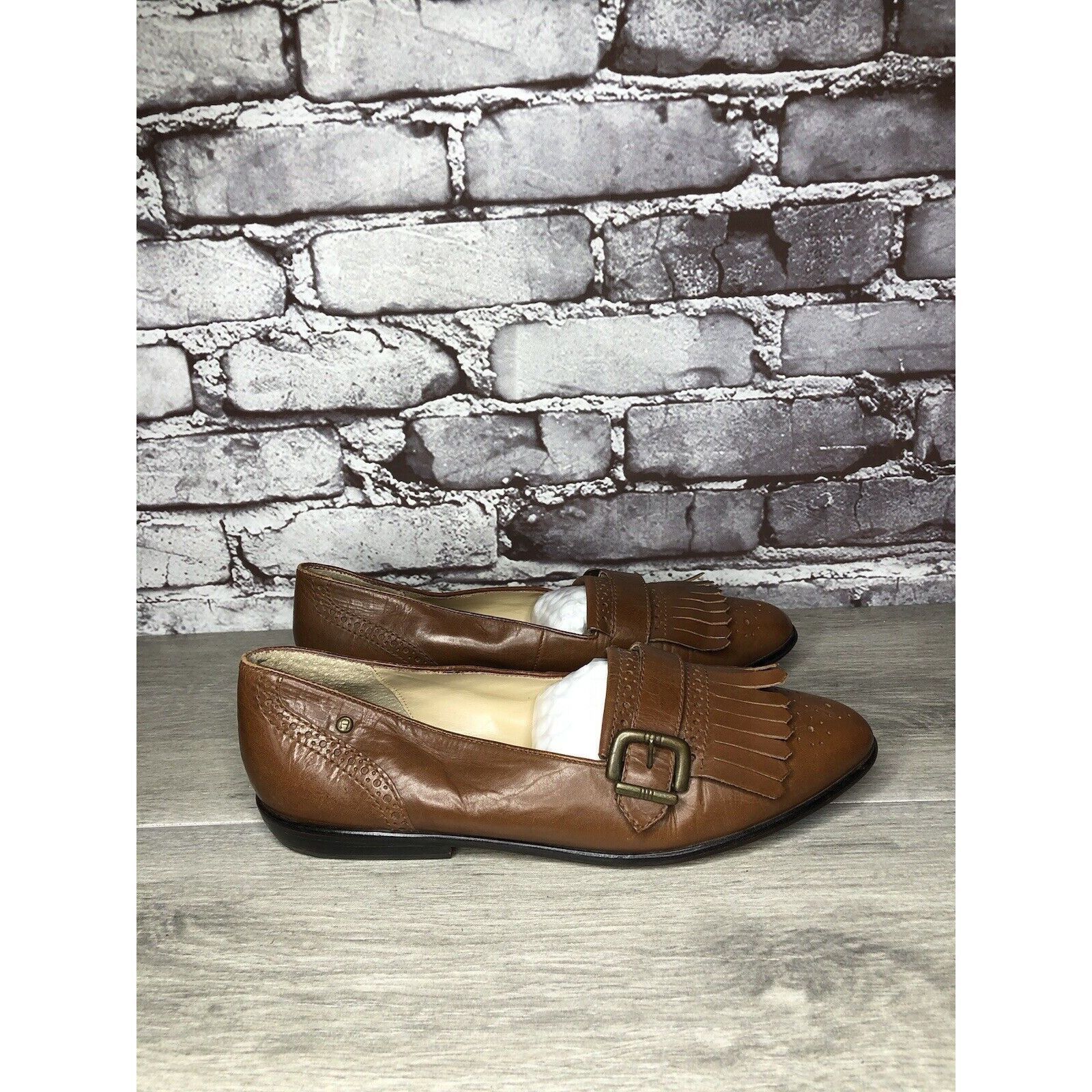 Etienne Aigner Etienne Aigner VTG Brown Leather Kiltie Monk Strap Loafers W Size US 9 / IT 39 - 18 Thumbnail