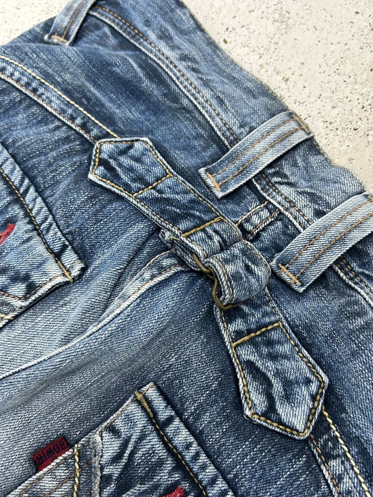 Japanese Brand Edwin Rude Zero Flare Washed Distressed Size US 30 / EU 46 - 11 Thumbnail