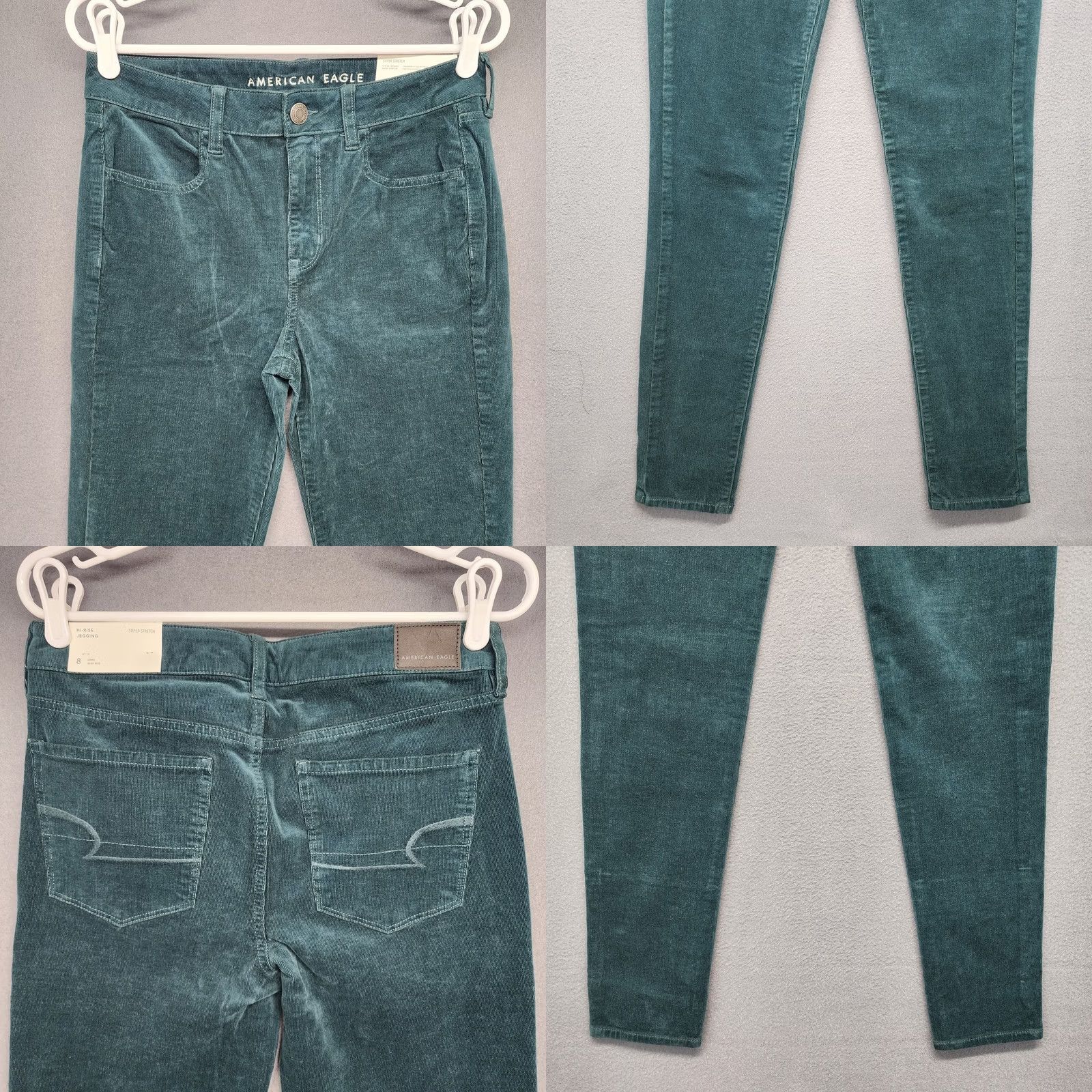 American Eagle Outfitters VINTAGE American Eagle Corduroy Pants Womens 8 Long Green Super Stretch Hi Rise Jegging Mens? Size 30" / US 8 / IT 44 - 9 Thumbnail