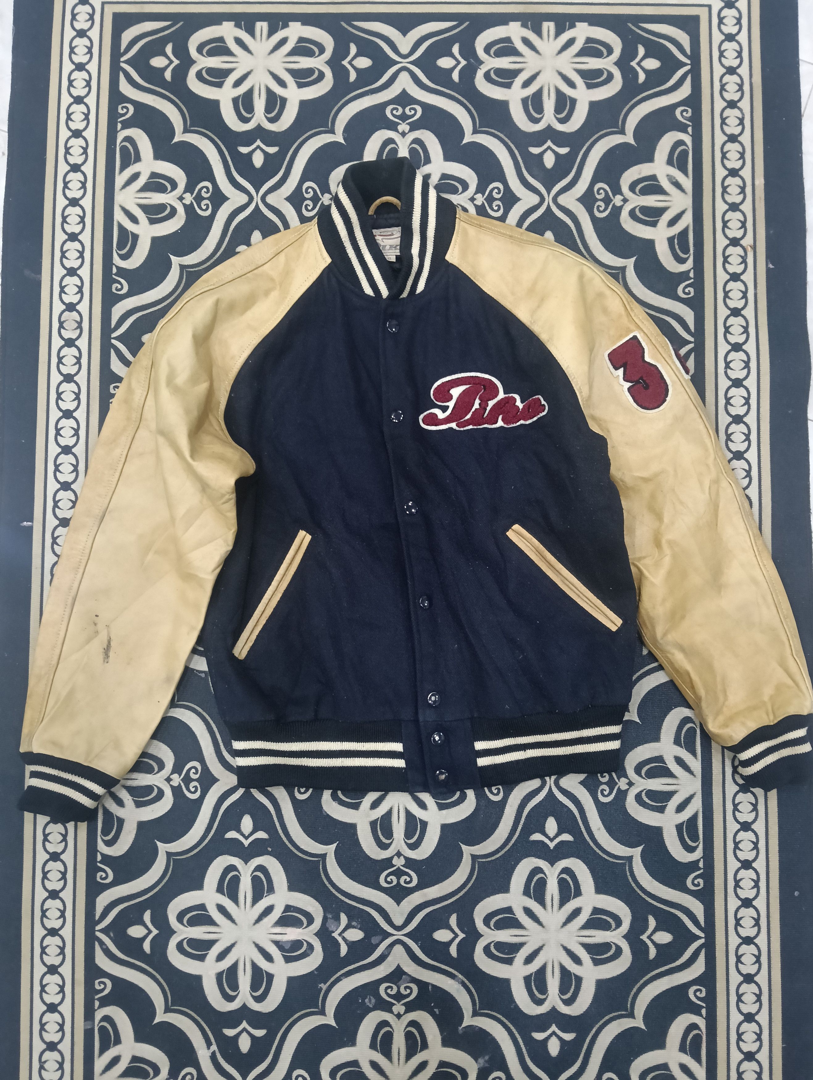 Errolson Hugh Vintage Piko Varsity Jacket Leather Sleeve Size US L / EU 52-54 / 3 - 2 Thumbnail