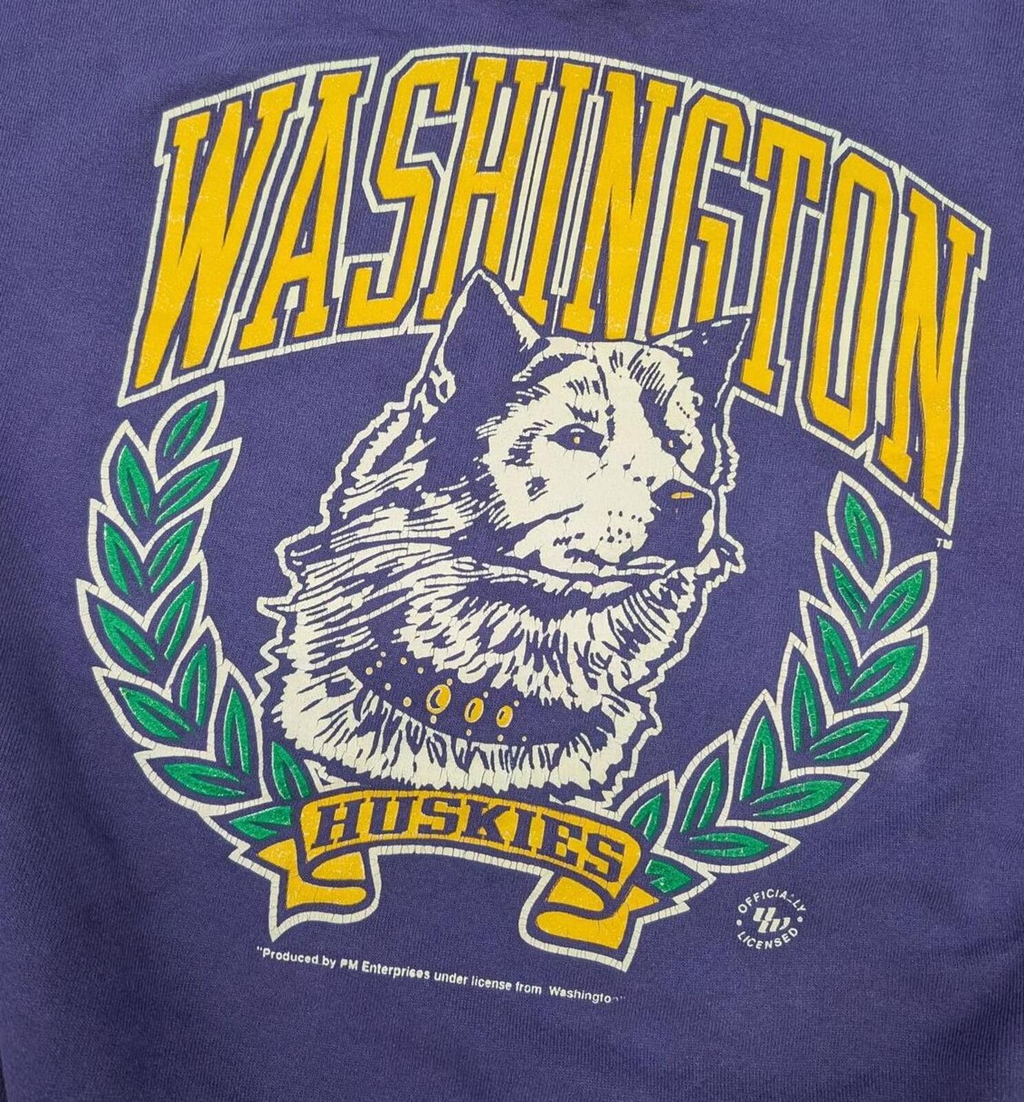 NCAA Vintage 90s Washington Huskies NCAA Boxy Purple Sweater Size US XL / EU 56 / 4 - 2 Thumbnail