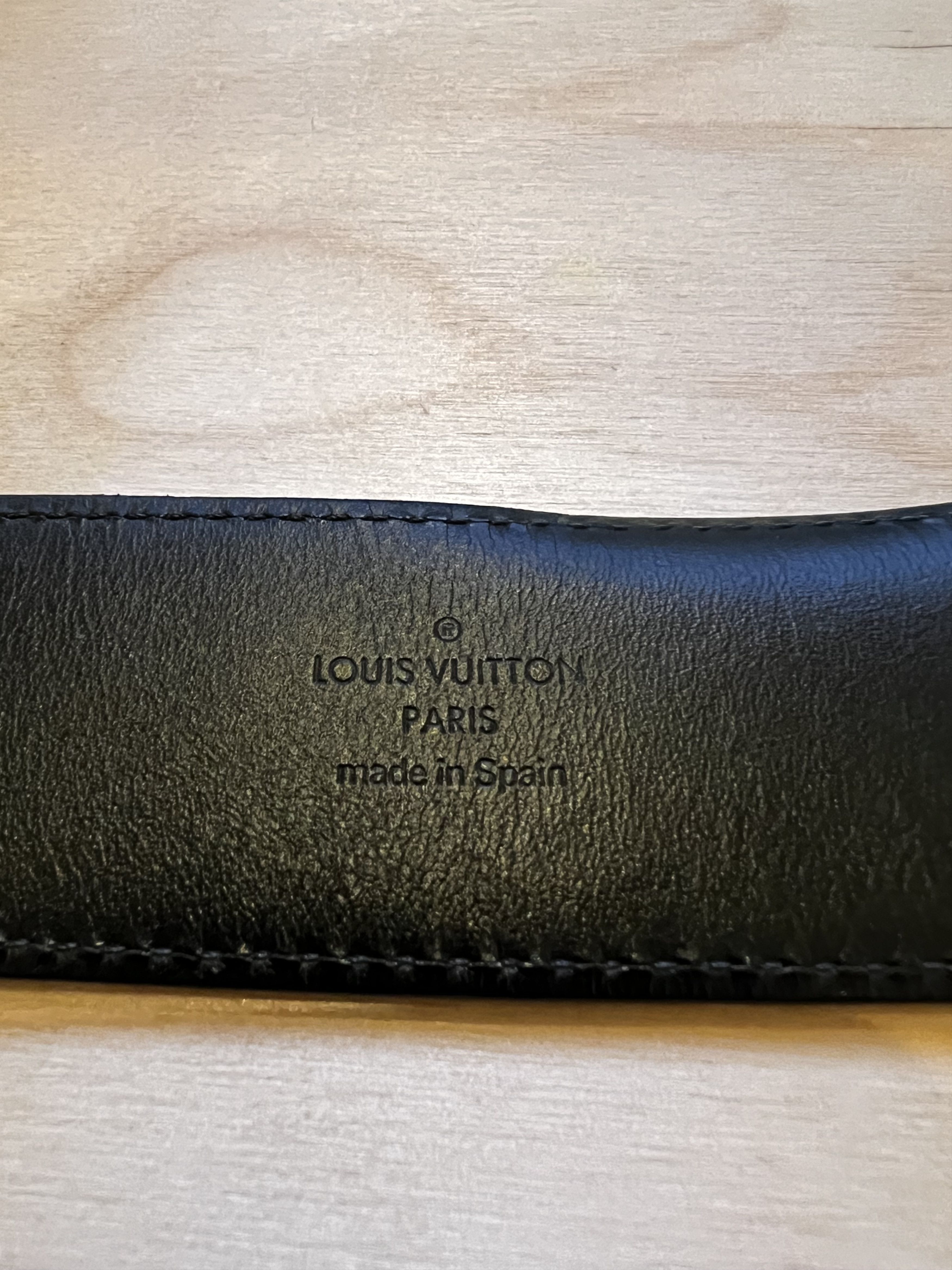 Louis Vuitton Louis Vuitton Initiales Mini Damier Suede Carbone Belt Size 38 - 8 Thumbnail