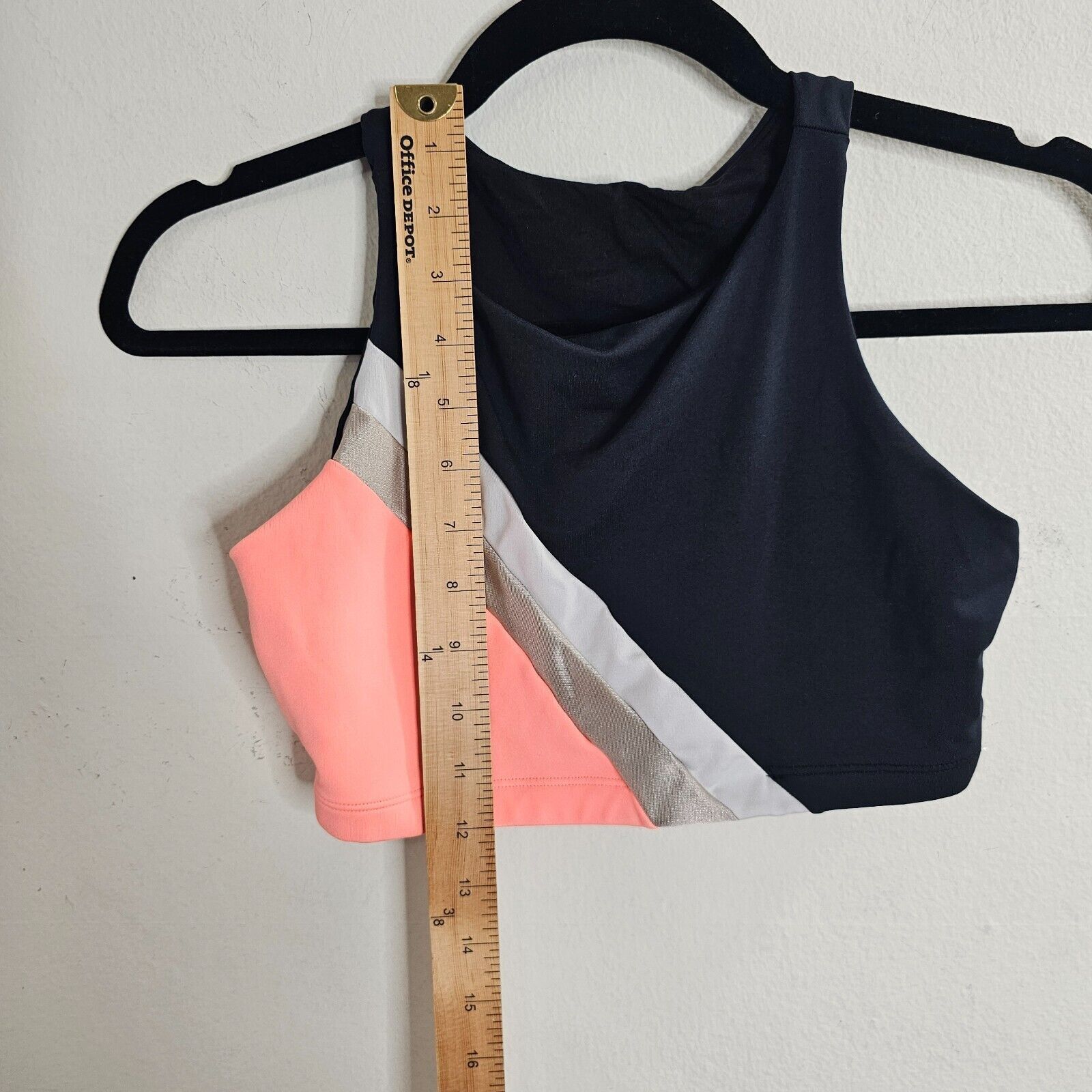 Other Leonisa Peach White & Black High Neck Sports Bra Top S Size ONE SIZE - 3 Thumbnail