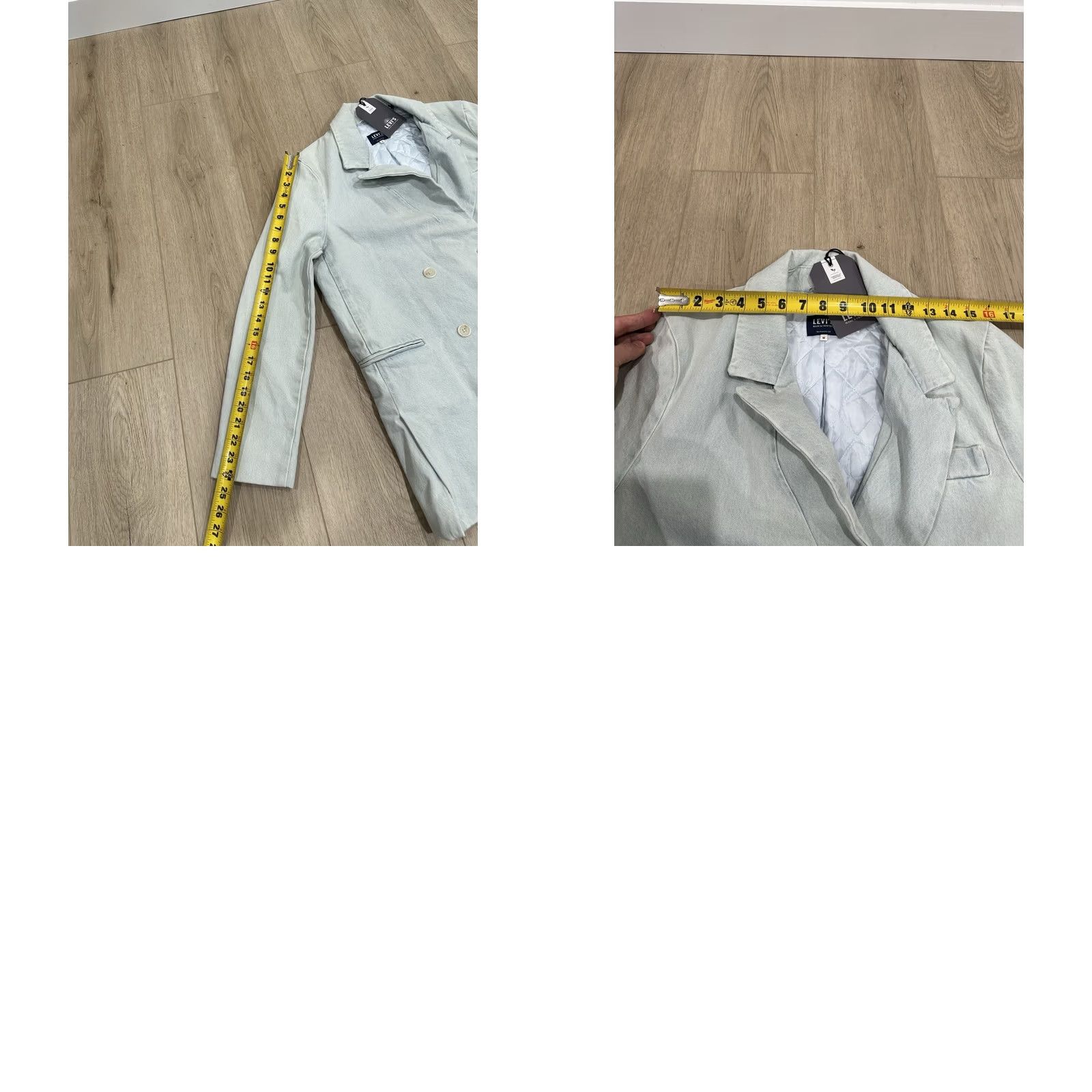 Levi's NWT Levi’s Made & Crafted Light Wash Denim Women’s Jacket Blazer Double Breast M Jacket Women Blue 80s Vintage N/A Size M / US 6-8 / IT 42-44 - 10 Thumbnail