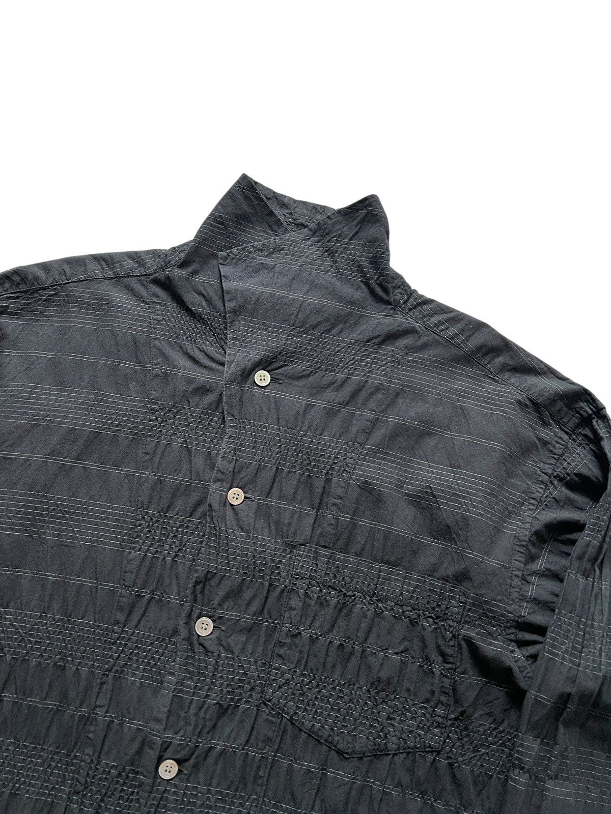 Issey Miyake 1990s Issey Miyake Textured Asymmetrical Button Up Shirt Size US M / EU 48-50 / 2 - 4 Thumbnail