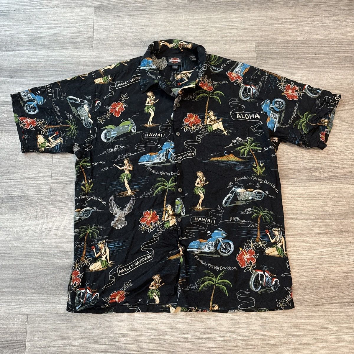 Harley Davidson Made in Hawaii - Hula Shirt Size US L / EU 52-54 / 3 - 1 Thumbnail