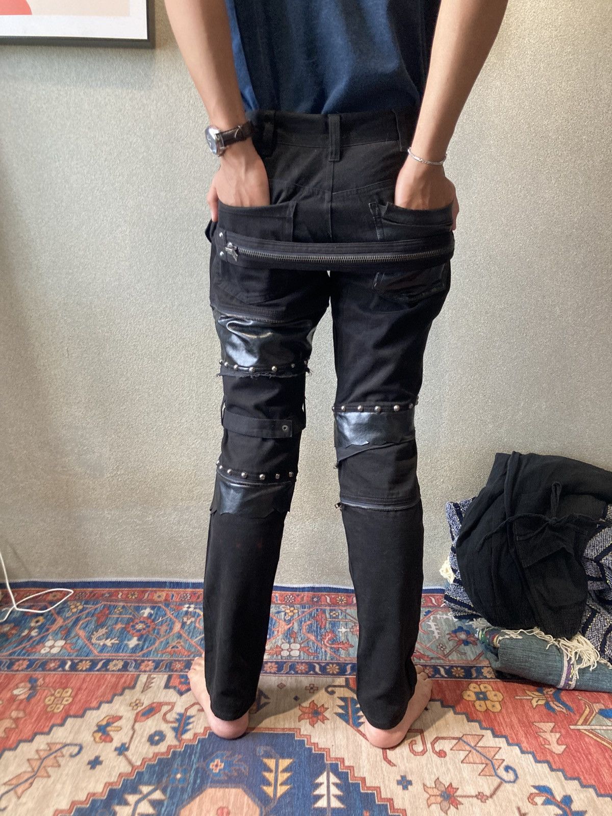 Sex Pot ReVeNGe Sex Revenge Revenge Bondage Punk Pants patchwork Leather Size US 30 / EU 46 - 2 Thumbnail