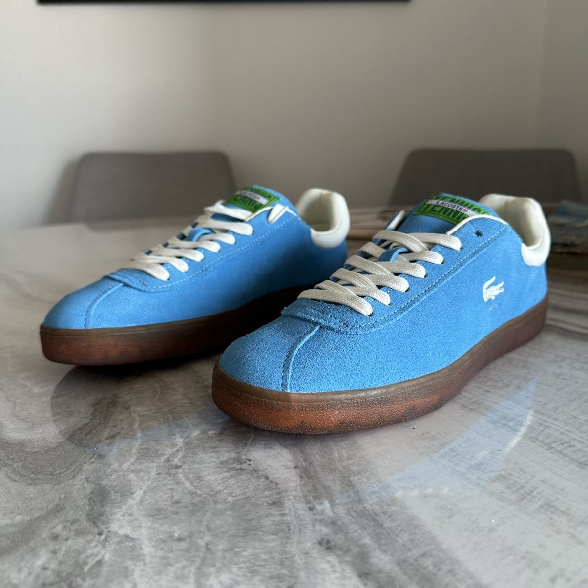 Lacoste Lacoste Men's Baseshot 124 Blue Suede Sneakers Size US 8 / EU 41 - 3 Thumbnail