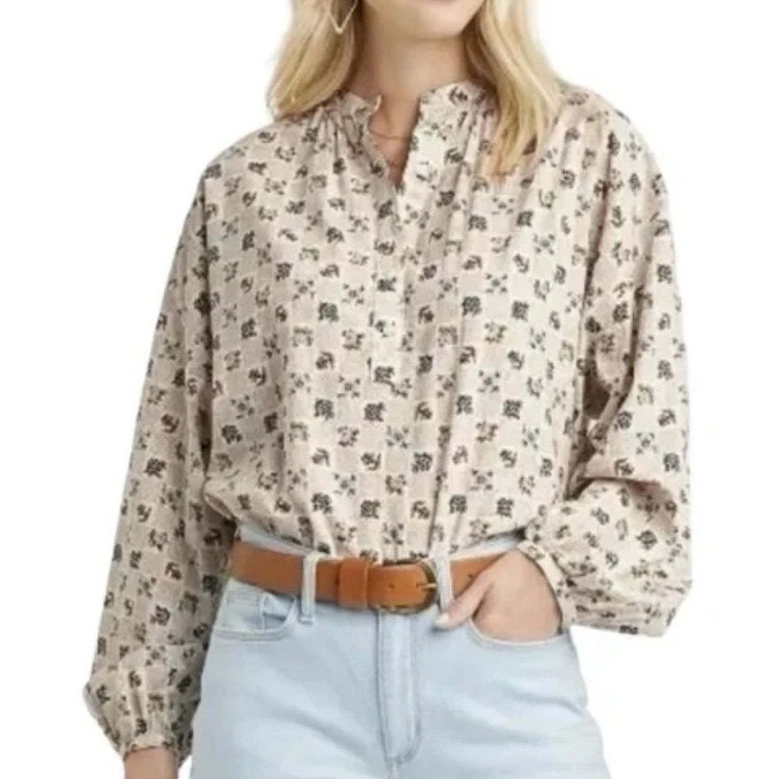 Other Universal Thread Floral Cottagecore Poet Blouse Size S / US 4 / IT 40 - 3 Thumbnail