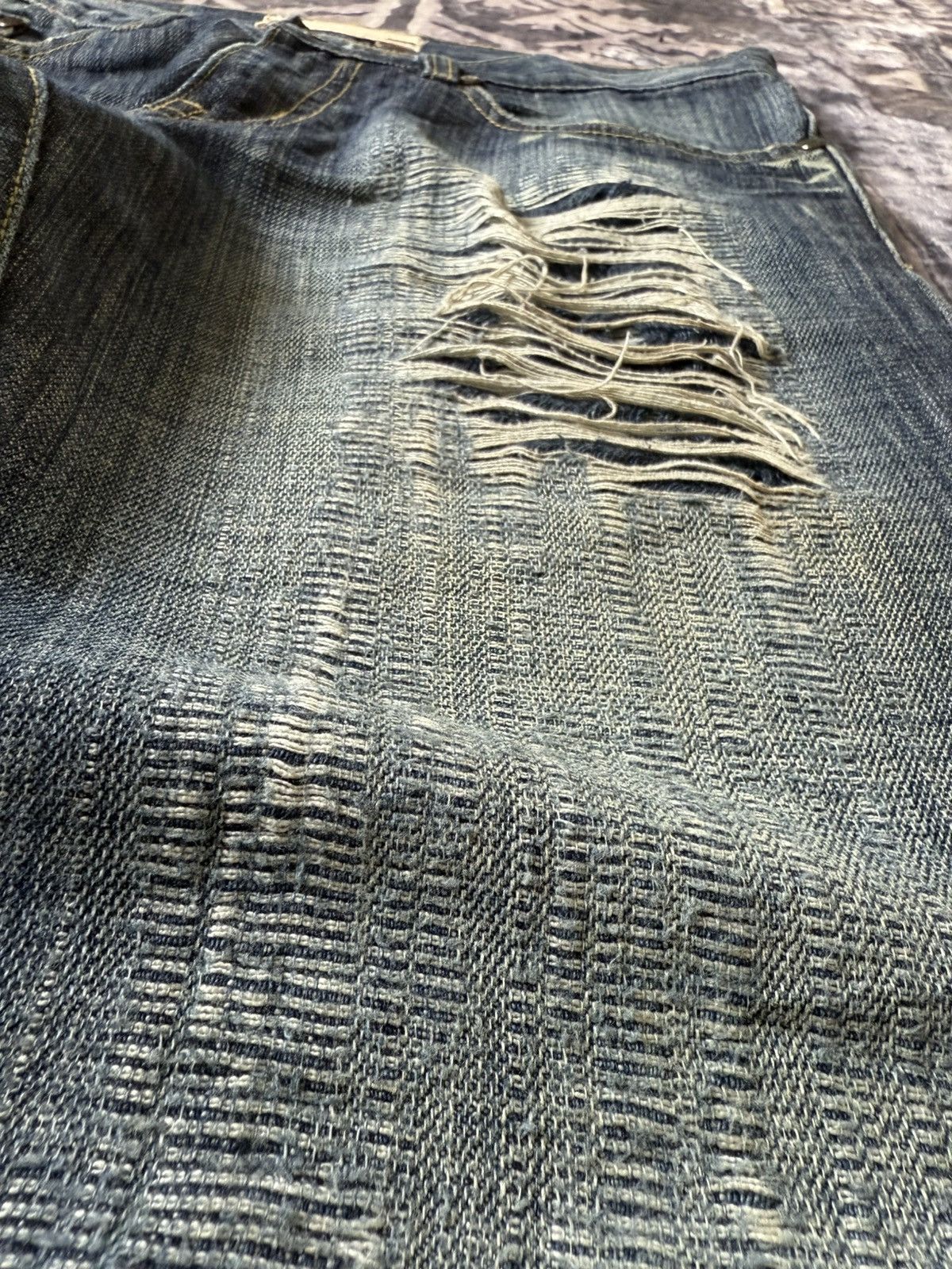 Diesel Vintage Diesel Boro Weave Distressed Flared Jeans Size US 29 - 14 Thumbnail