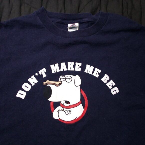Vintage Vintage Family Guy Don't Make Me Beg Brian T-Shirt Size US XL / EU 56 / 4 - 1 Thumbnail