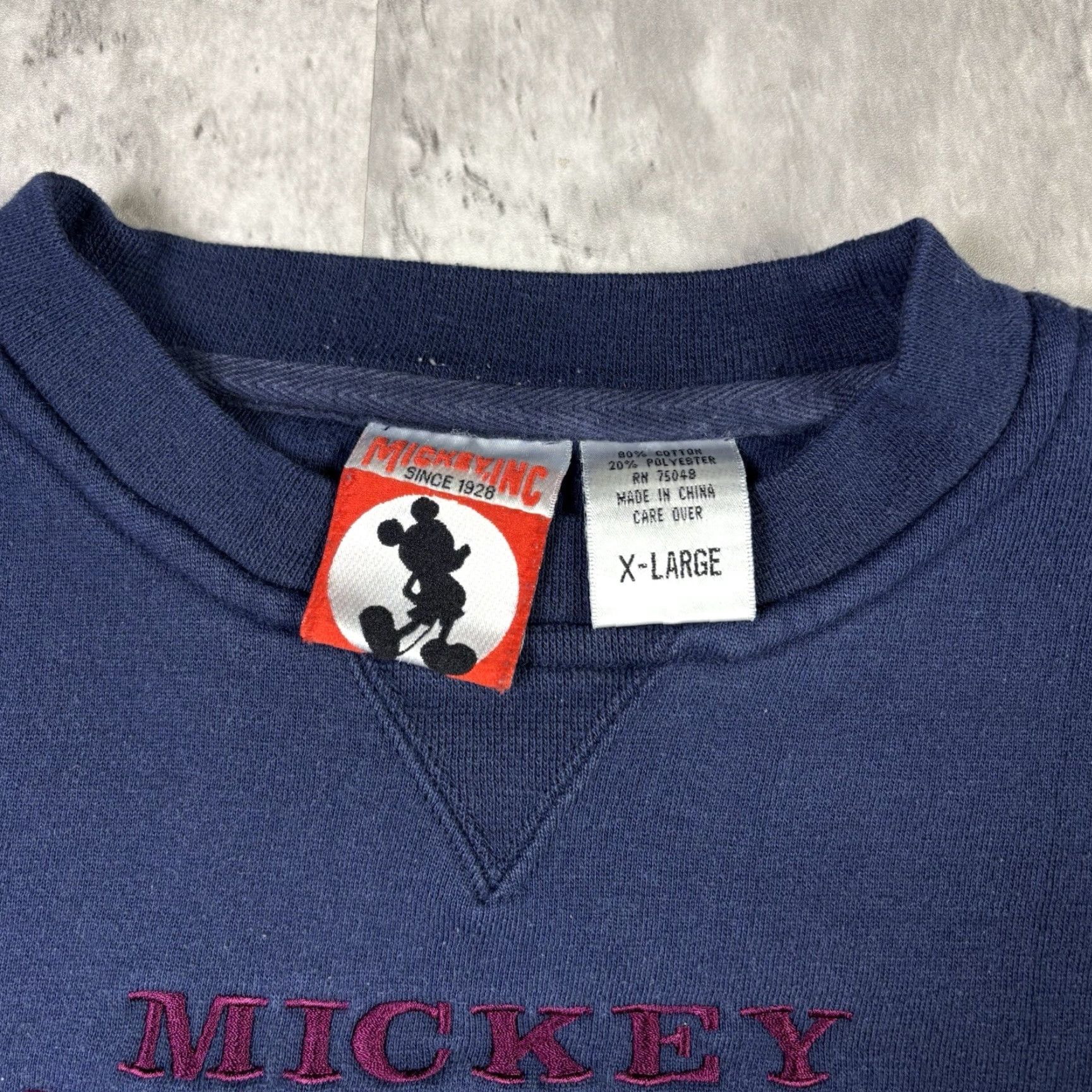 Mickey & Co. VINTAGE Mickey Mouse Sweatshirt Embroidered Logo Adult XL 90s Mickey & Co. Pullover Cotton Blue Graphic Print Size US XL / EU 56 / 4 - 6 Thumbnail