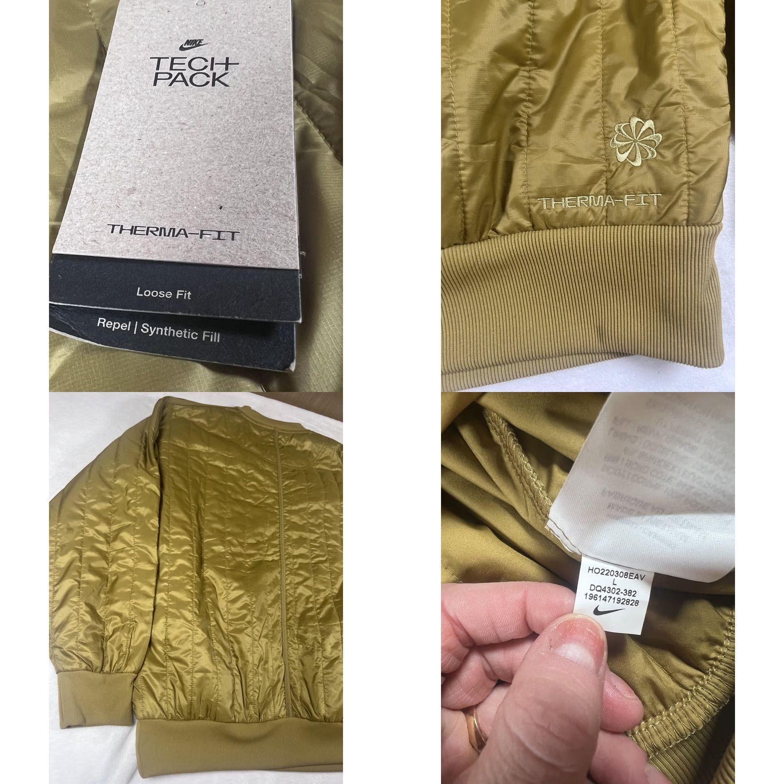 Nike Nike Tech Pack Therma-FIT Sweatshirt Mens Large Green Quilted DQ4302-382 Size US L / EU 52-54 / 3 - 8 Thumbnail