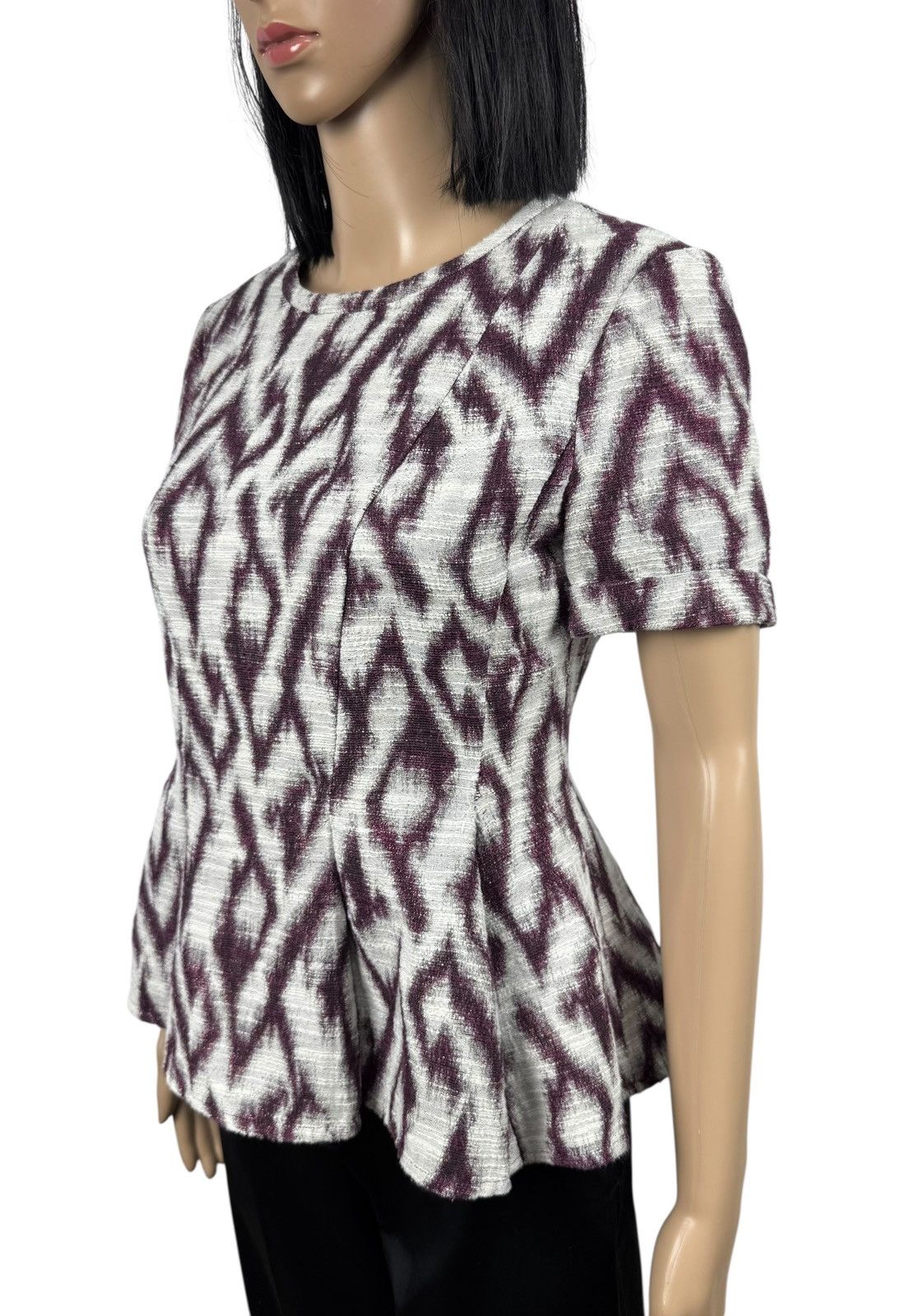 ba&sh Ba&sh Peplum Style Aldo Blouse Jacquard Top size 0 Size XS / US 0-2 / IT 36-38 - 4 Thumbnail