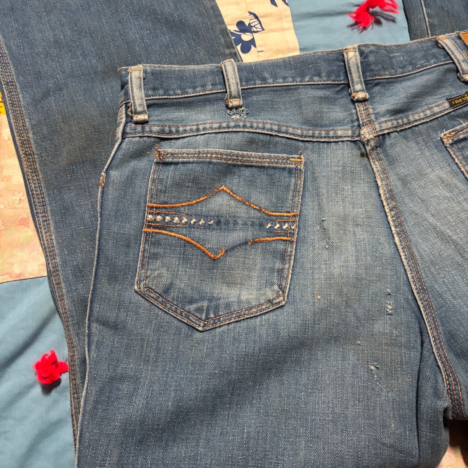 Vintage × Wrangler 70s Wrangler Maverick Bootcut Blue Jeans Western Style 34x30 Size US 34 / EU 50 - 2 Thumbnail