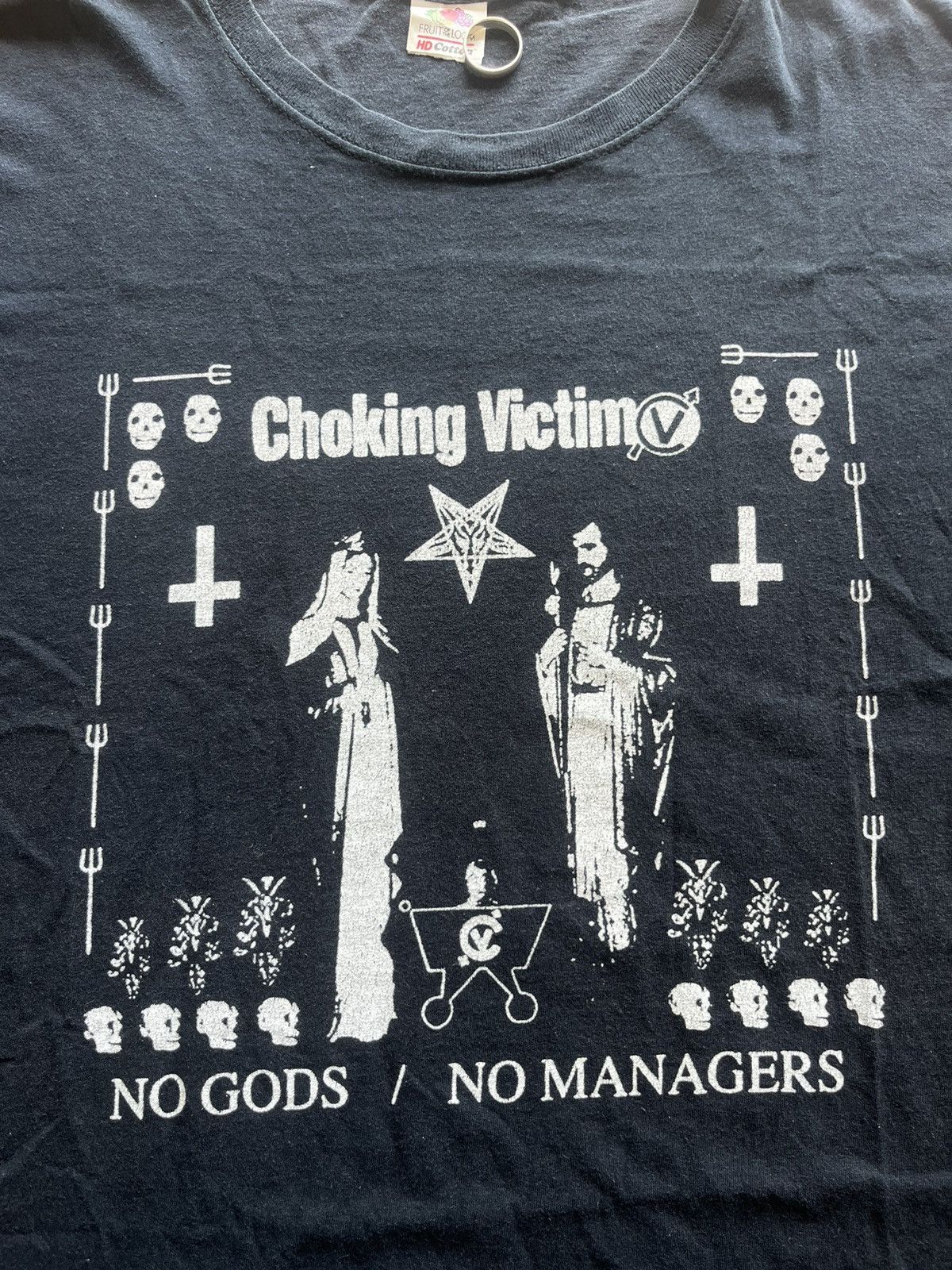 Band Tees choking Victim No Gods / No Managers 00’s T-shirt Size US XL / EU 56 / 4 - 5 Thumbnail
