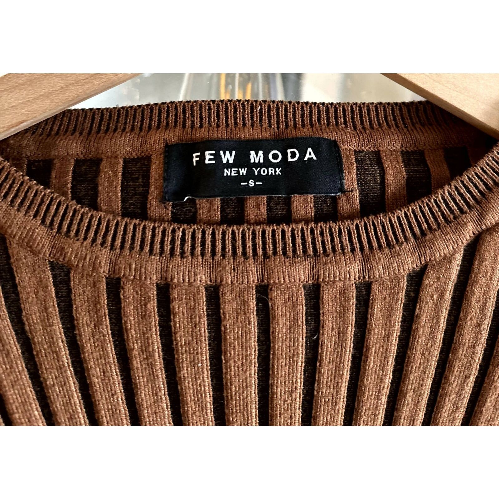 Other Few Moda Ribbed Bell Sleeve Sweater Blouse - Brown Size S / US 4 / IT 40 - 10 Thumbnail