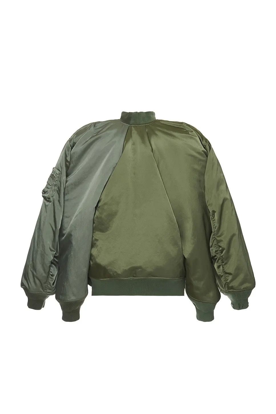 Balenciaga o1w1db11225 Double Sleeve Bomber Jacket in Military Khaki Size US XS / EU 42 / 0 - 2 Thumbnail