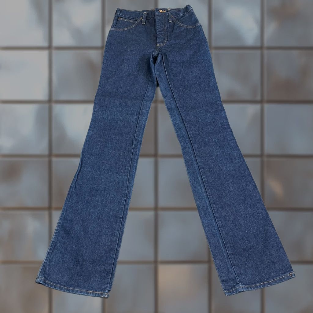 Wrangler VINTAGE Wrangler Jeans Straight 26 36 UK 6 Dark Blue High Waist Western Women Jeans Regular Blue 5-Pocket Womens Size 30" / US 8 / IT 44 - 1 Thumbnail