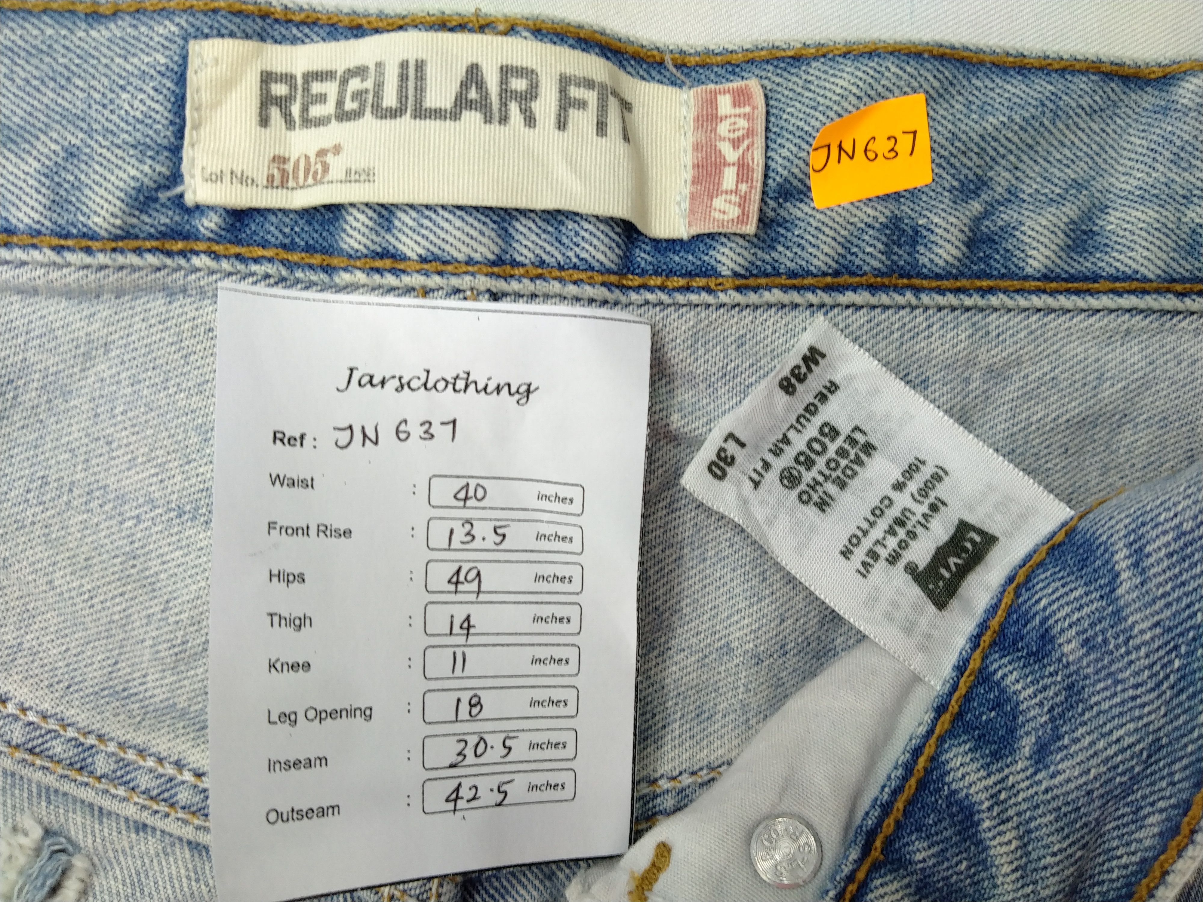 Japanese Brand Light Blue Vintage Levi's 505 Regular Denim 40x30.5 JN637 Size US 40 / EU 56 - 8 Thumbnail