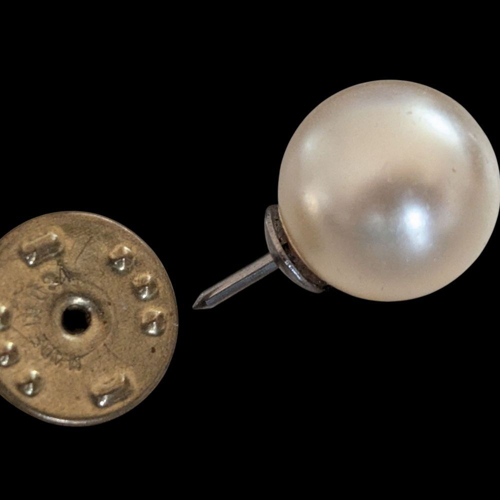 The Unbranded Brand New Vintage Classic Faux Pearl Tie Tack Lapel Hat Pin Brooch Size ONE SIZE - 2 Thumbnail