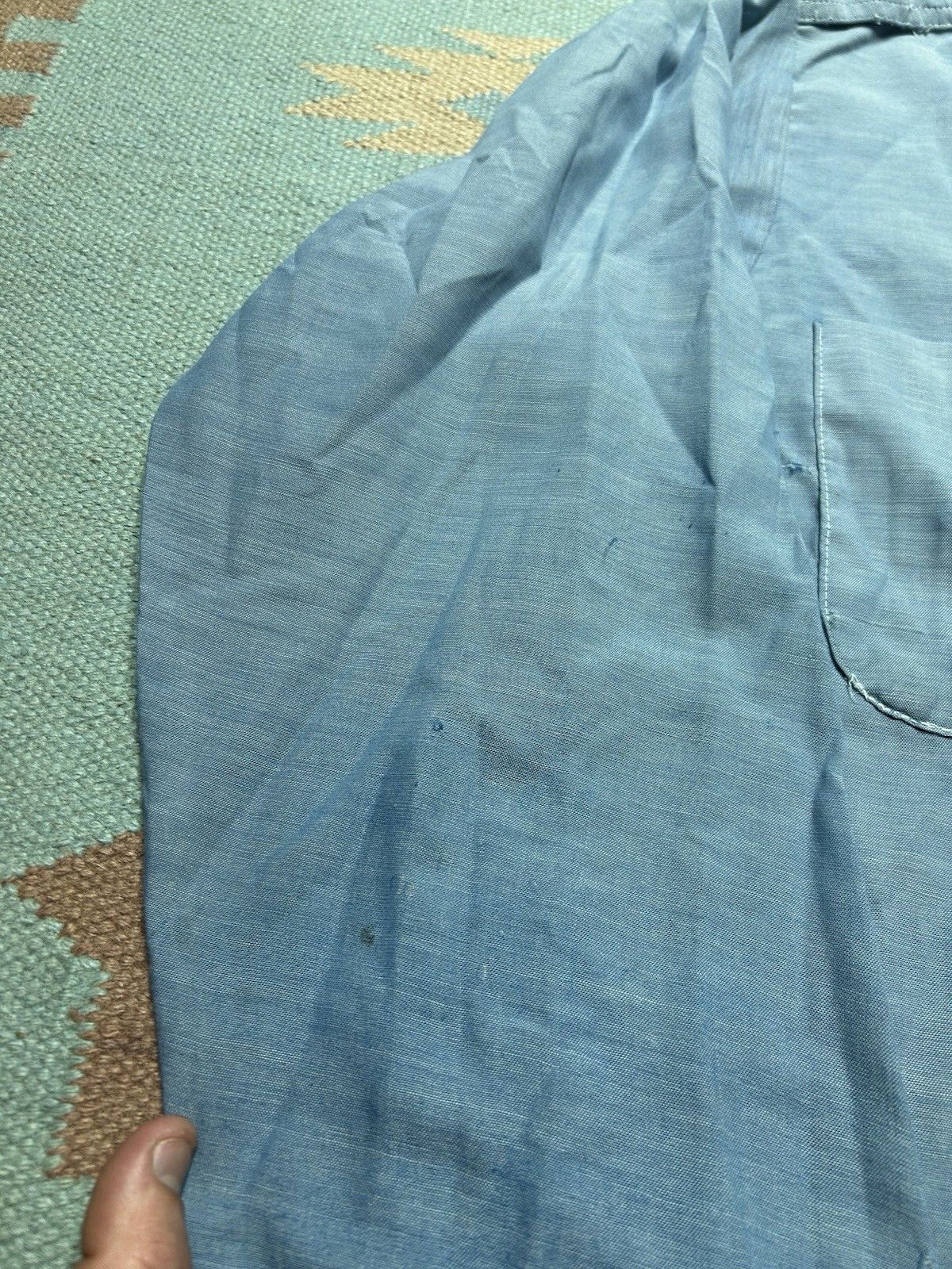 Vintage Vtg 1970s chambray work shirt King Kole distressed AS IS M Size US M / EU 48-50 / 2 - 4 Thumbnail