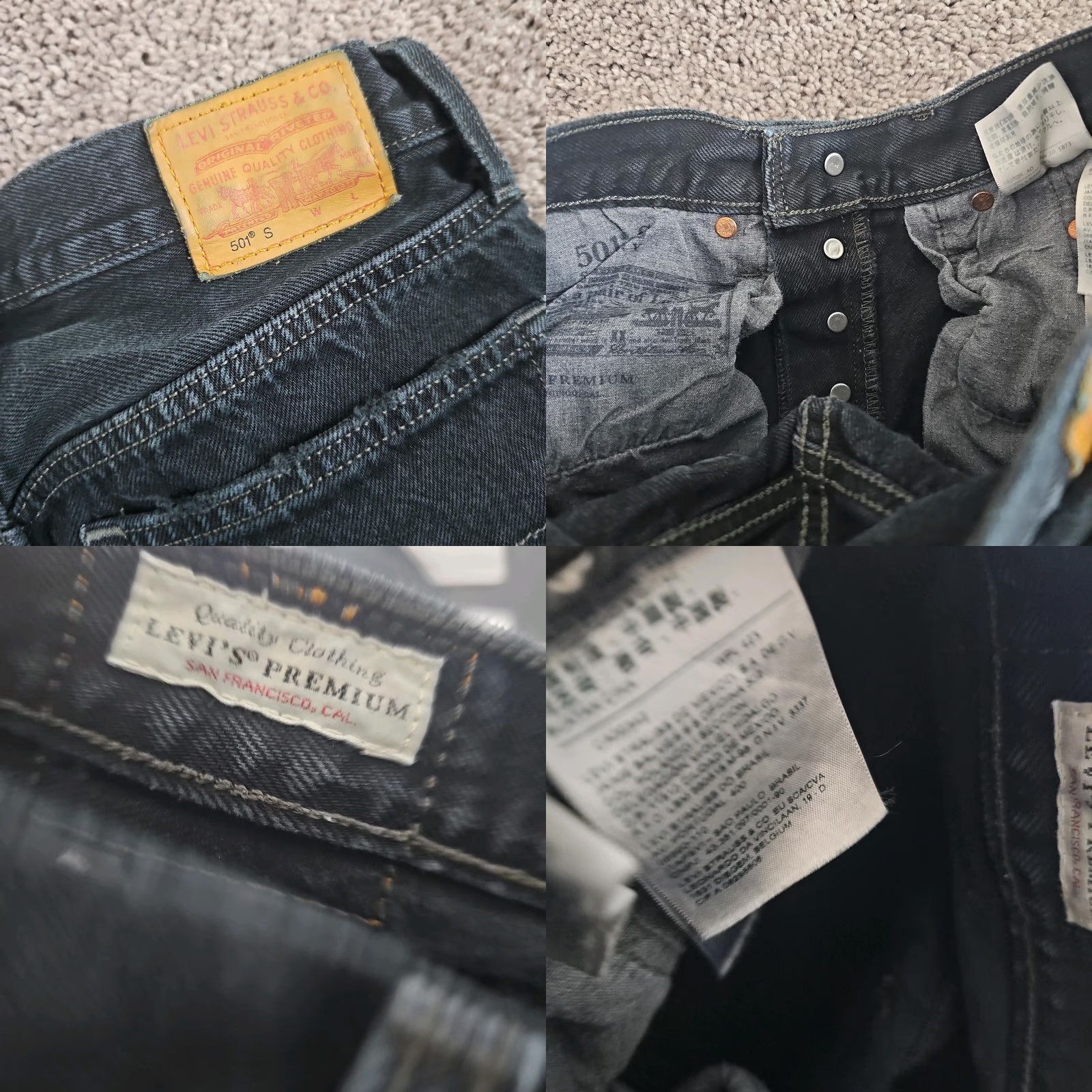 Levi's VINTAGE Levi's 501 Jeans Women Skinny Black Denim Mid Rise Distressed 24x27 Size 24" / US 00 / IT 34 - 8 Thumbnail