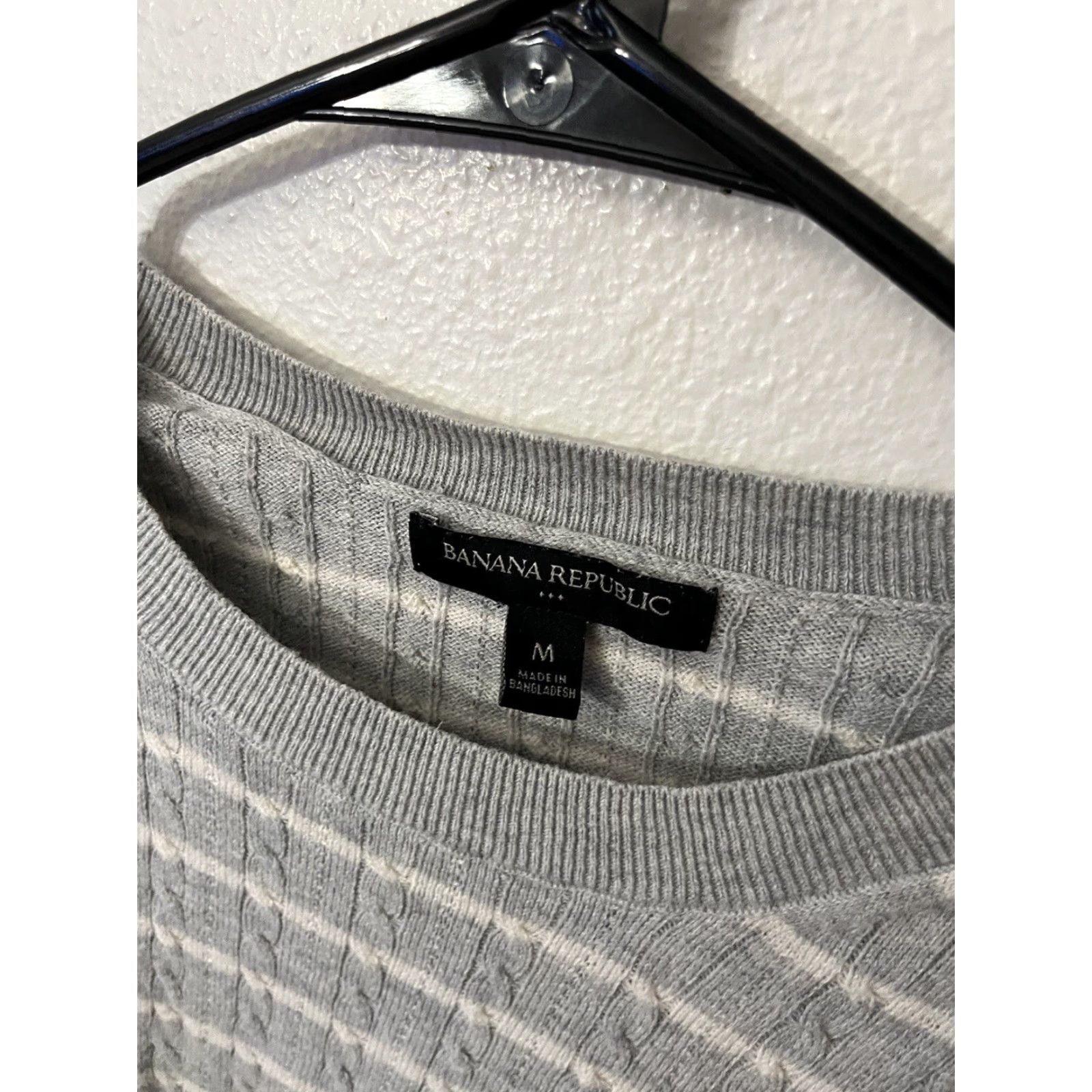Banana Republic Banana Republic Women Crew Neck Sweater Size Medium Gray Striped Size M / US 6-8 / IT 42-44 - 3 Thumbnail