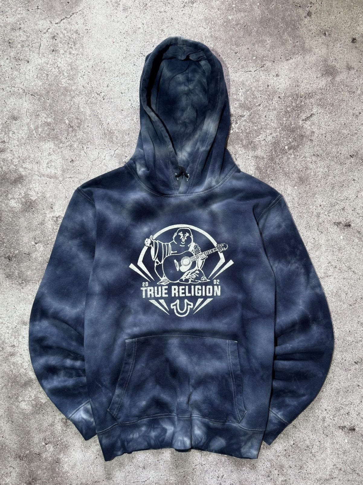 Japanese Brand × True Religion × Vintage True Religion Big Logo Blue Budda Tie Dye Hoodie Vintage Size US XL / EU 56 / 4 - 1 Thumbnail