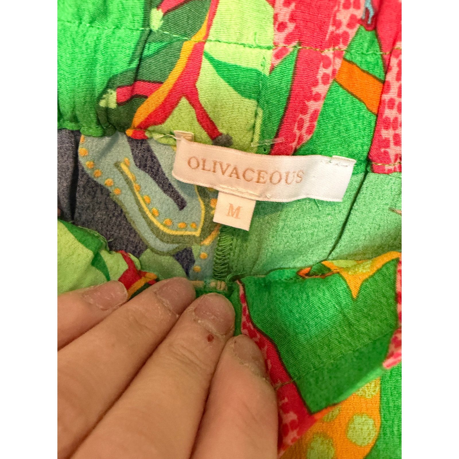 Other Oliviaceous Multicolor Tropical Print Elastic Waist Pants Size 28" / US 6 / IT 42 - 8 Thumbnail