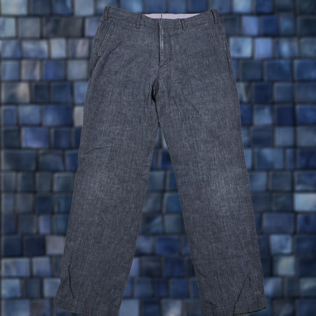 Vintage Emile Lafaurie Pants Mens 30x27 Blue Linen Dress Straight Leg Lightweight Dress Pants Blue Linen Pants Mens 30 27 Slim? Size US 30 / EU 46 - 1 Thumbnail