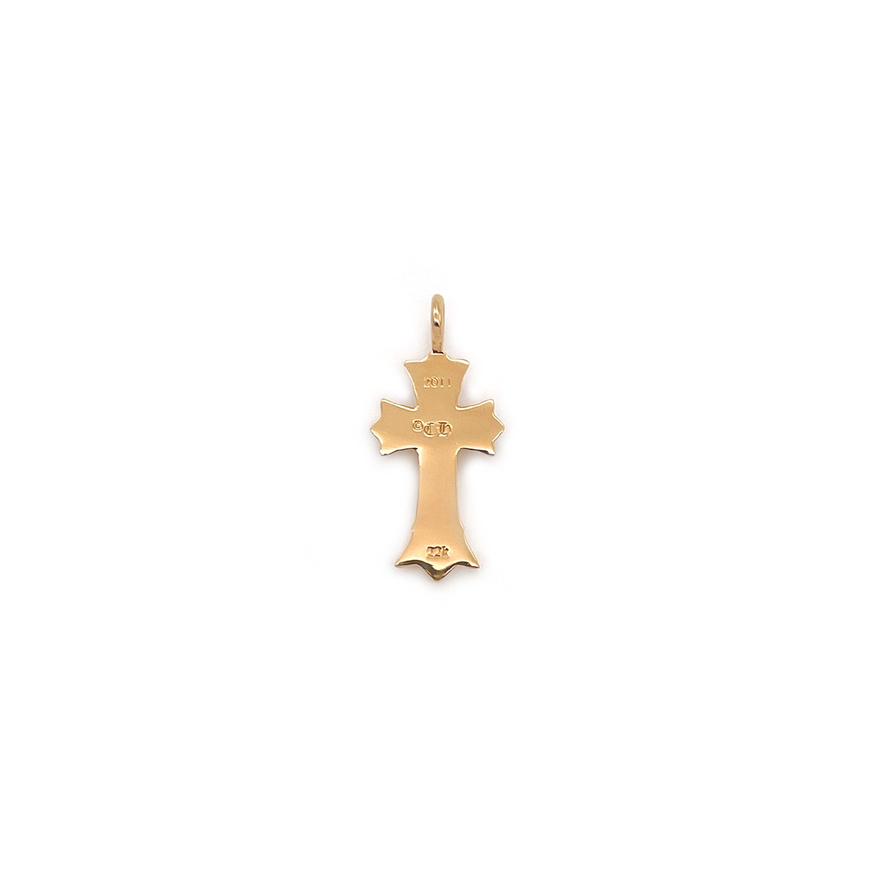Chrome Hearts Chrome Hearts 22K Gold Emerald Double Cross Charm Pendant Size ONE SIZE - 2 Thumbnail