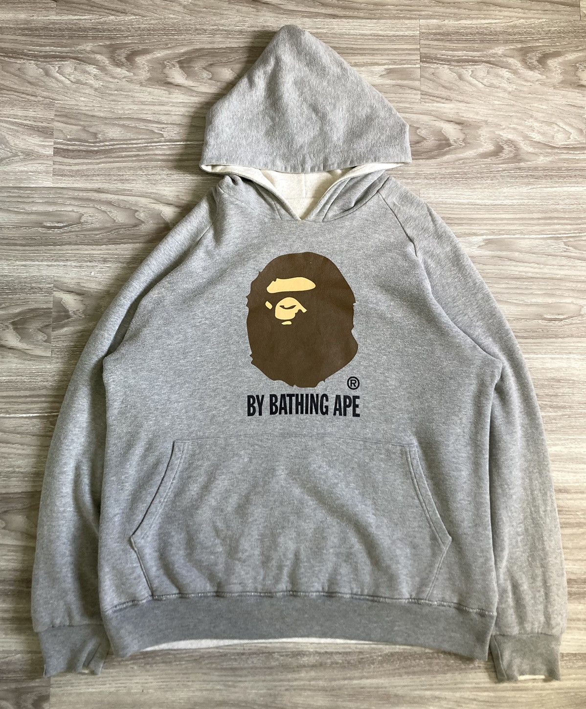 image of Bape x Vintage Reversible Pullover Hoodie in Grey, Men's (Size XL)