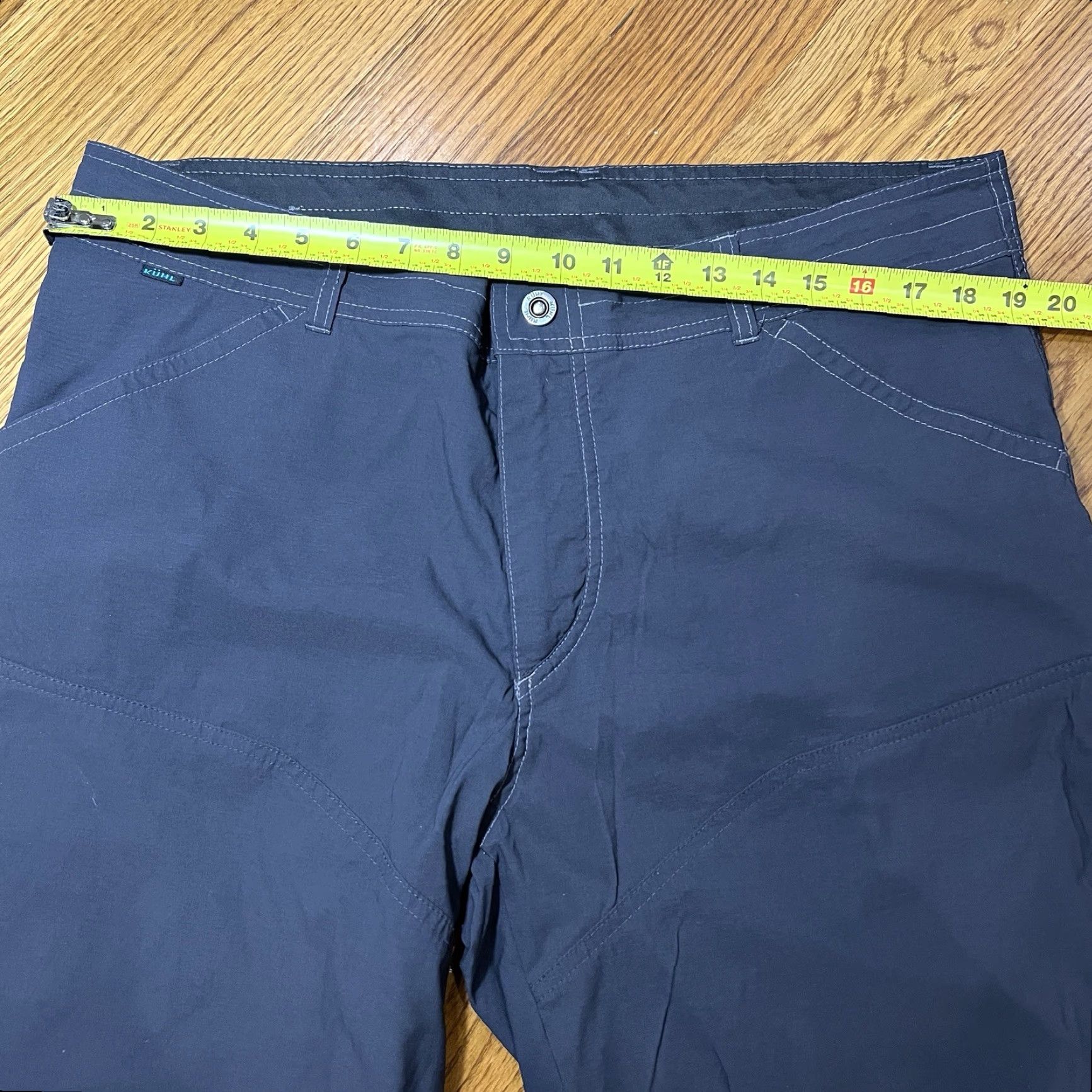 Vintage Kuhl Shorts Mens 38 Charcoal Nylon Stretch Renegade Performance Cargo Hiking Cargo Pocket Lightweight Pockets Zipper Button Flat Front Solid Gray Logo Size US 38 / EU 54 - 6 Thumbnail