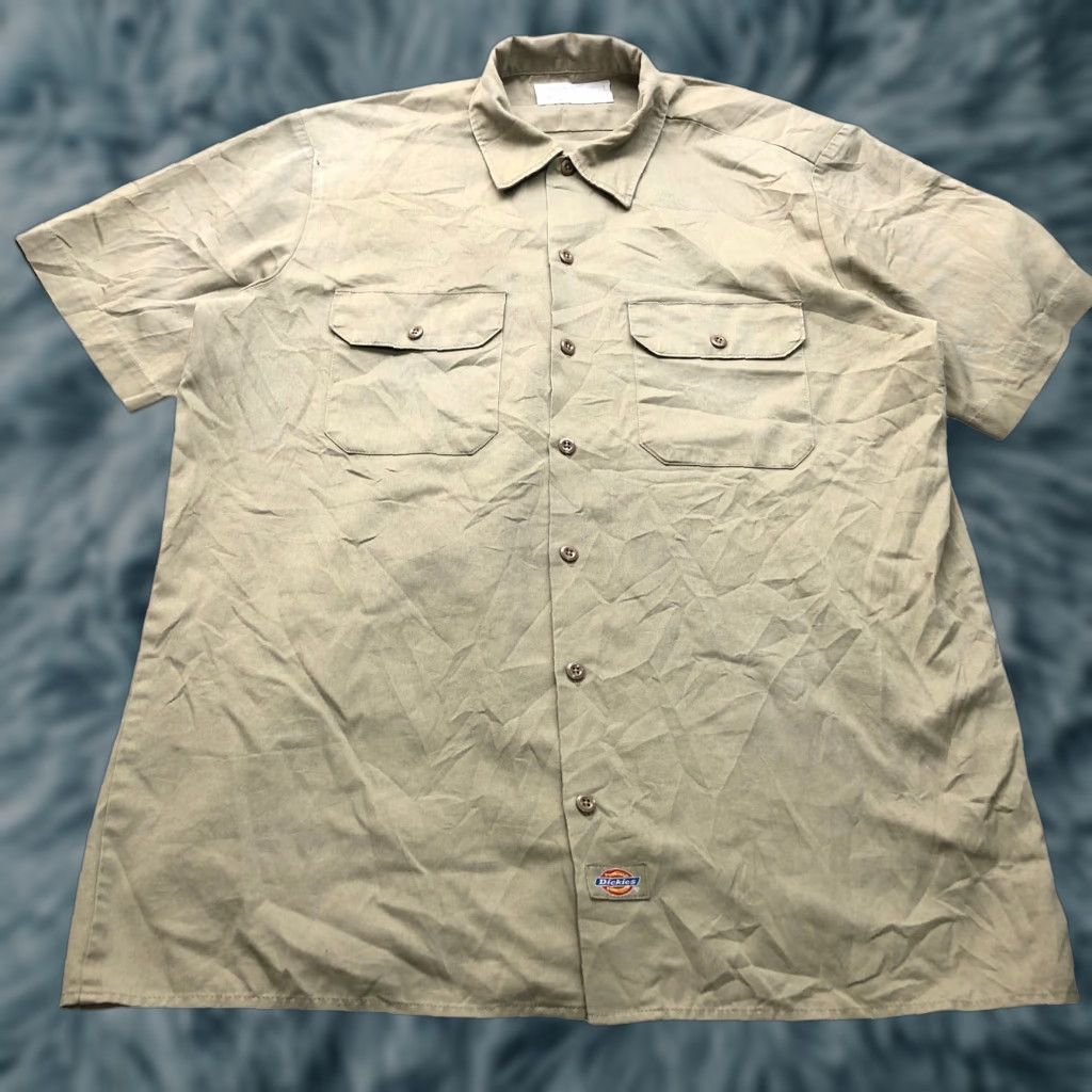 Dickies VINTAGE Dickies Twill Workwear Button Up Shirt Men L Short Sleeve Logo Brown Size US L / EU 52-54 / 3 - 1 Thumbnail