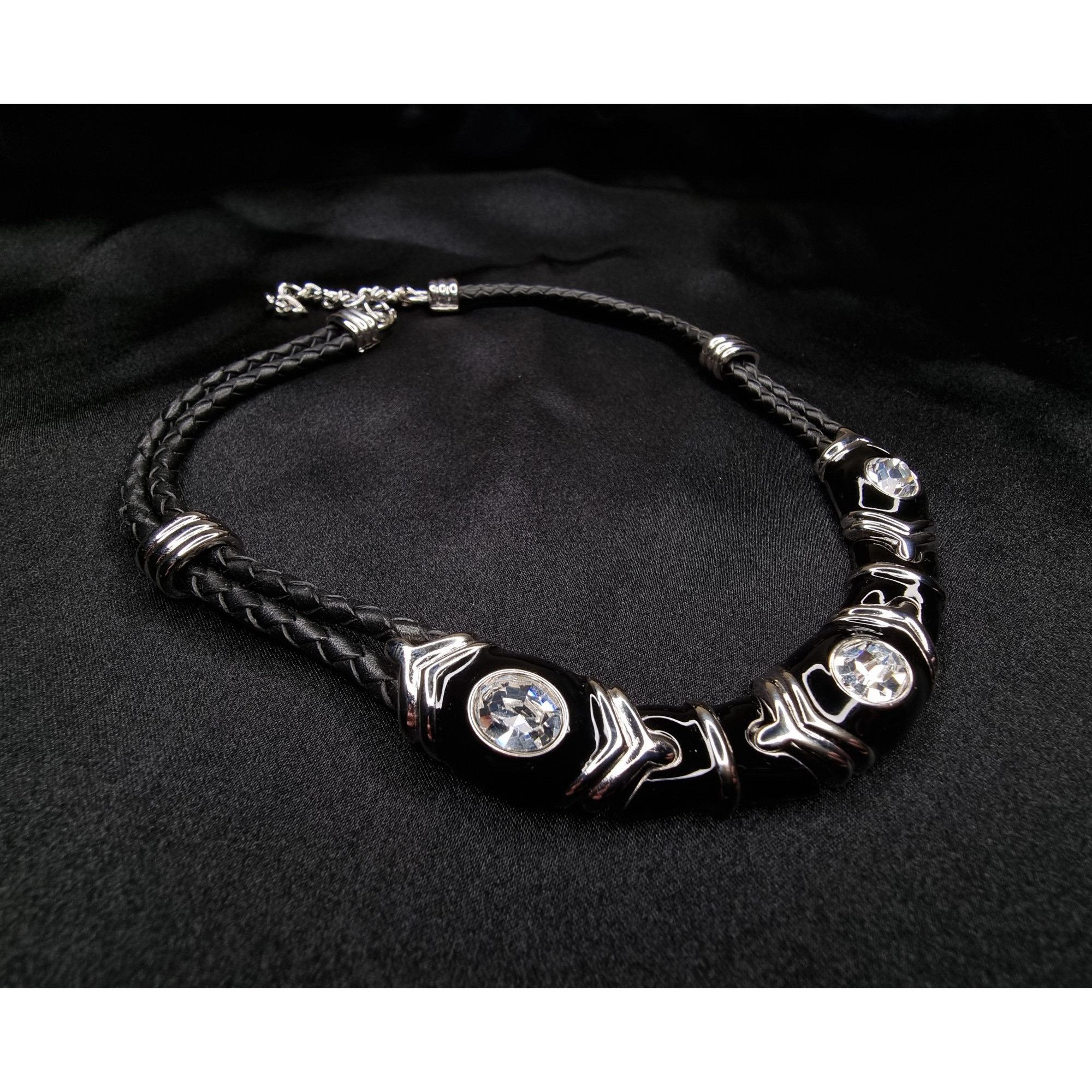 Vintage Vintage Nolan Miller Black Braided Double Strand Necklace Wi Size ONE SIZE - 3 Thumbnail