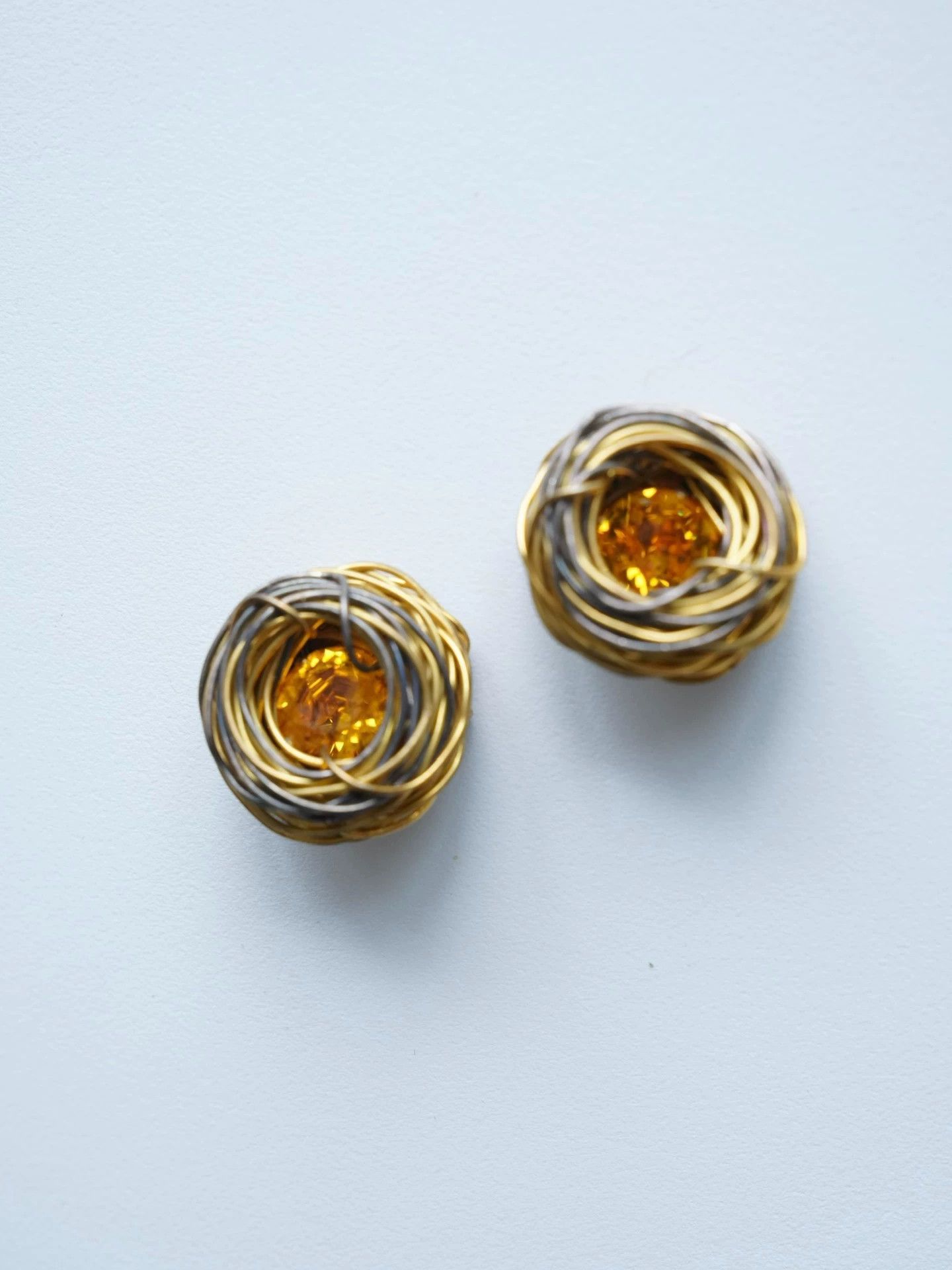 Other Roger Jean Pierre Handmade Nest Amber Crystal Flower Brooch Size ONE SIZE - 3 Thumbnail
