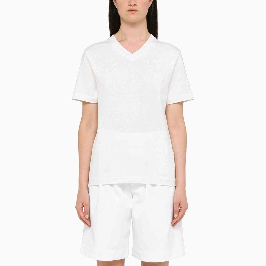 Bottega Veneta o1d2blof0824 V-neck T-Shirts in White Size XS / US 0-2 / IT 36-38 - 1 Thumbnail